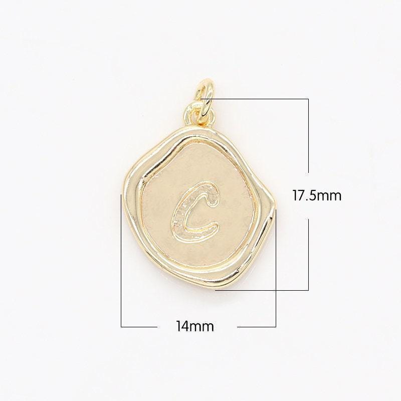 Dainty initial c name pendant for necklace gold add on charm necklace earring bracelet,bulk charms for jewelry making -142