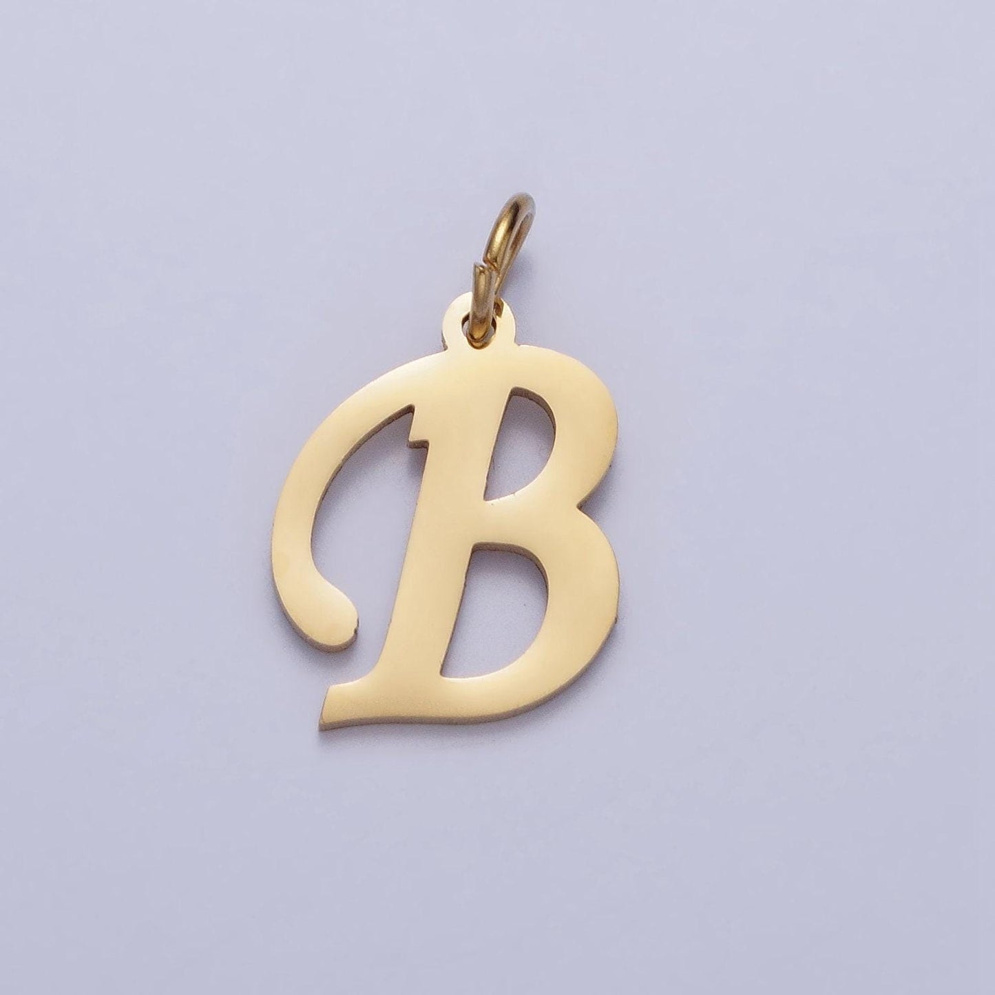 Dainty gold script cursive stainless steel initial letter add on charm for necklace bracelet pendant jewelry making supply a625-a637