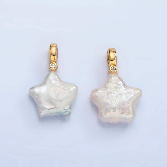 Mini star pearls charm gold white baroque freshwater pearls for necklace bracelet earring beach celestial jewelry making p1874