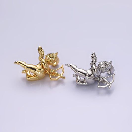 14k gold filled 23mm cherub baby angel mini pendant in gold & silver | n1268 n1269