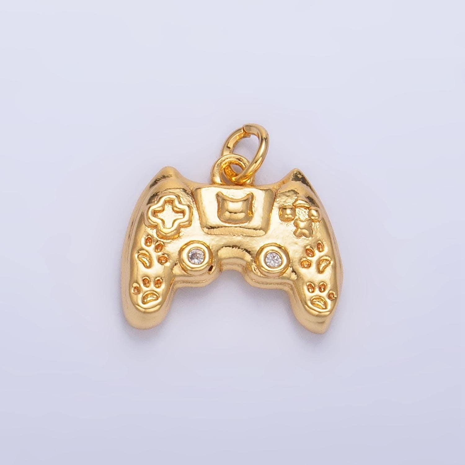 28k gold filled joystick pendant gamer necklace gift idea gold game controller charm for bracelet necklace w041