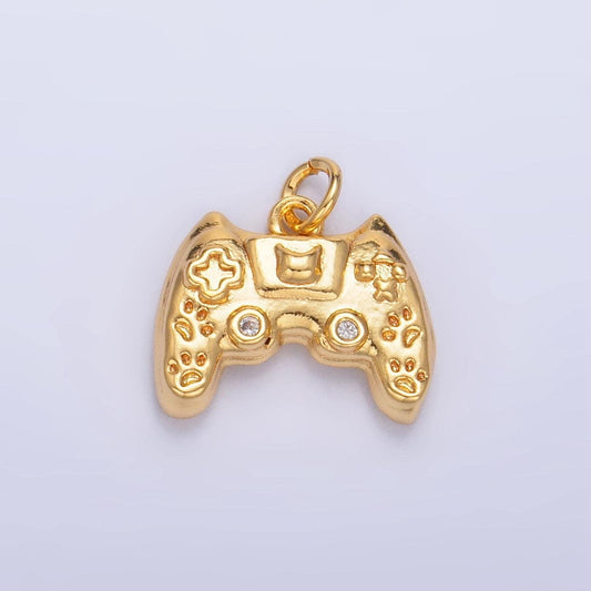 28k gold filled joystick pendant gamer necklace gift idea gold game controller charm for bracelet necklace w041