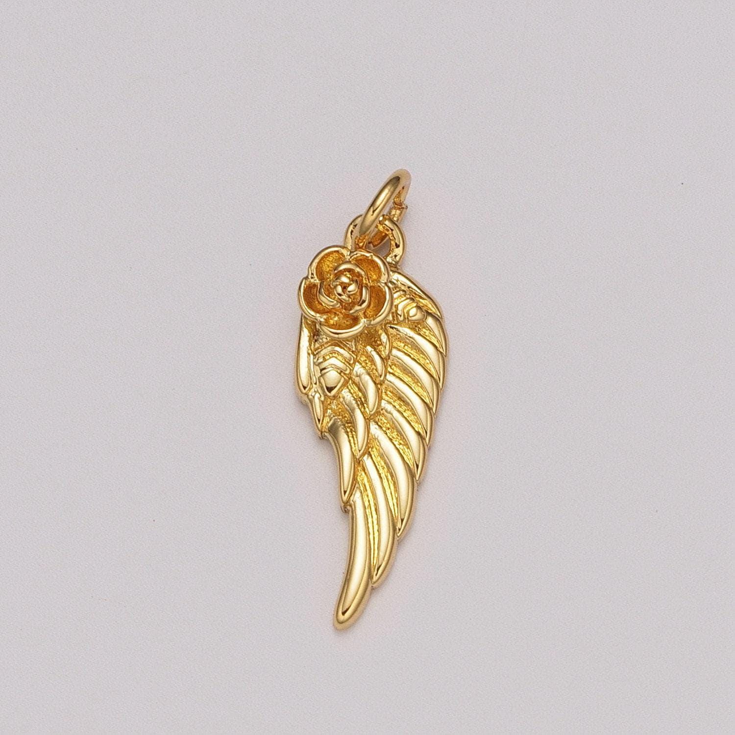 24k gold filled angel wing charm rose half wing add on charm for bracelet necklace earring supply