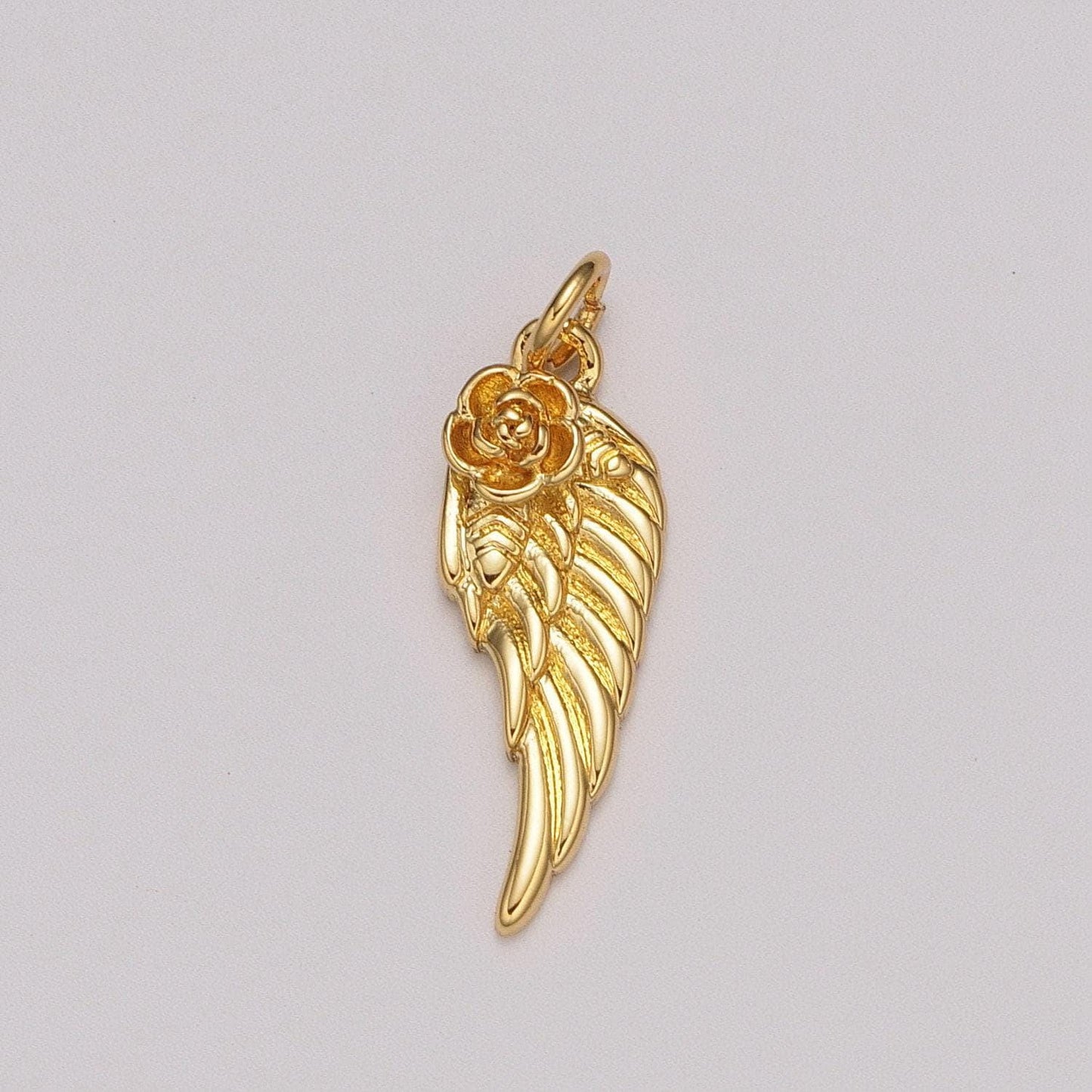 24k gold filled angel wing charm rose half wing add on charm for bracelet necklace earring supply M-888