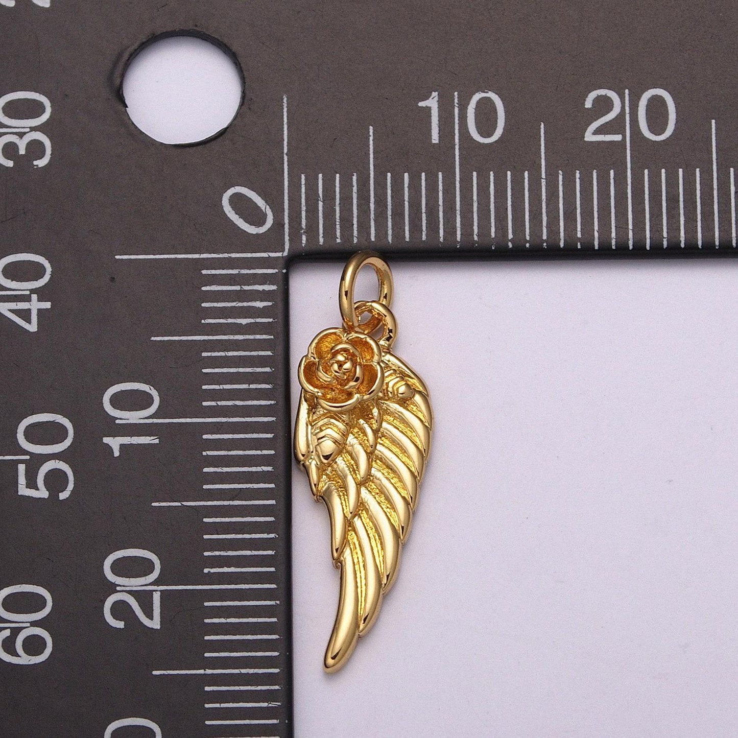 24k gold filled angel wing charm rose half wing add on charm for bracelet necklace earring supply M-888