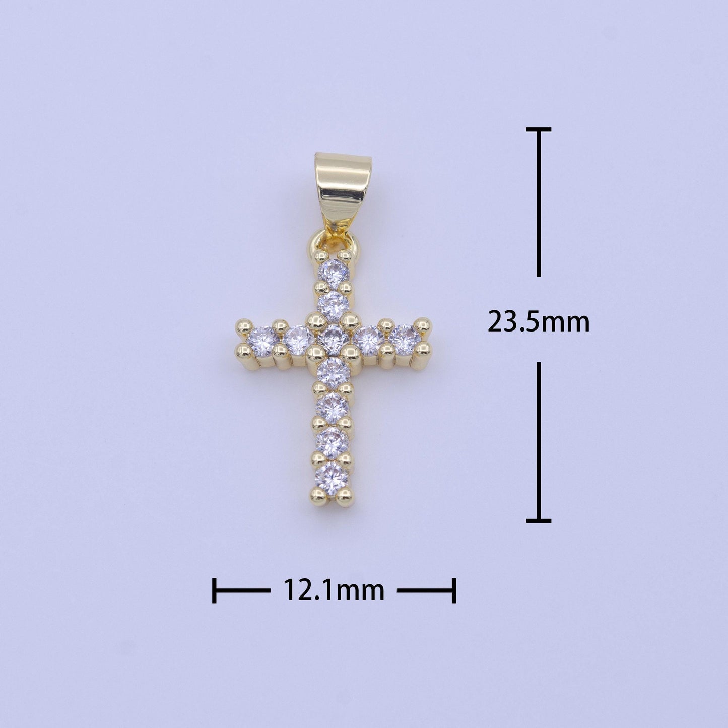 Mini cubic cross charm micro pave cross charm for bracelet necklace pendant religious necklace gold cross pendant h246