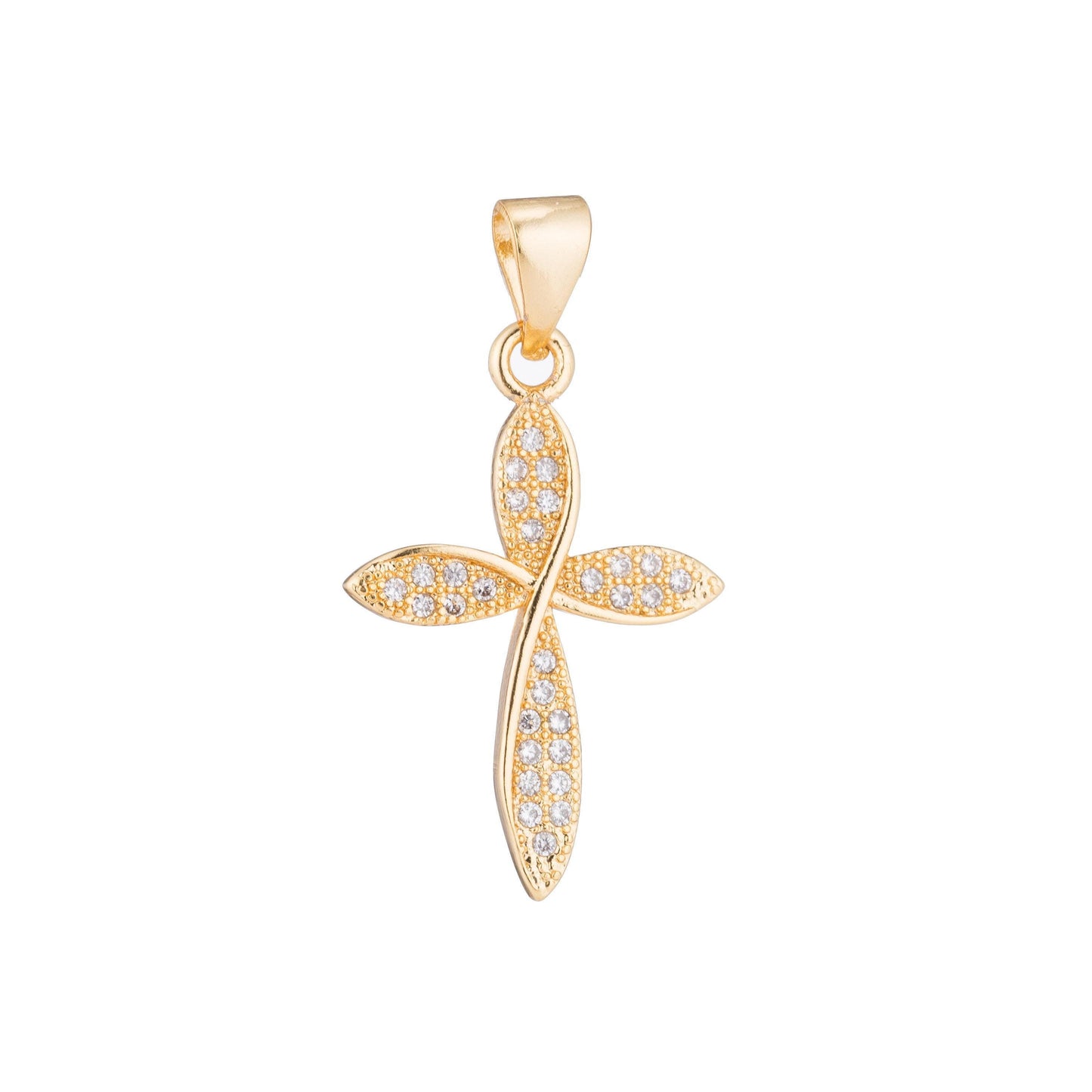 Gold cross, jesus faith swirl love modern simplicity craft cz necklace pendant charm bead bails findings for jewelry making h-361