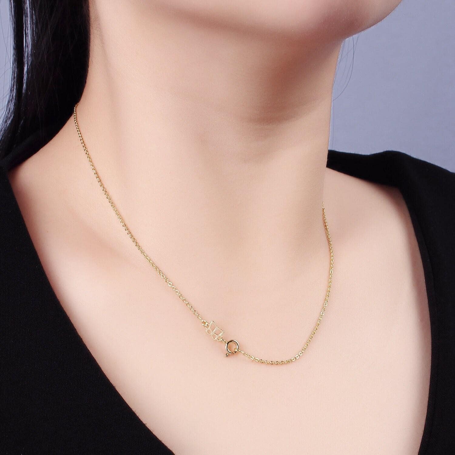 14k gold filled 1.3mm dainty cable chain 18 inch for minimalist jewelry layering chain necklace | wa-2494