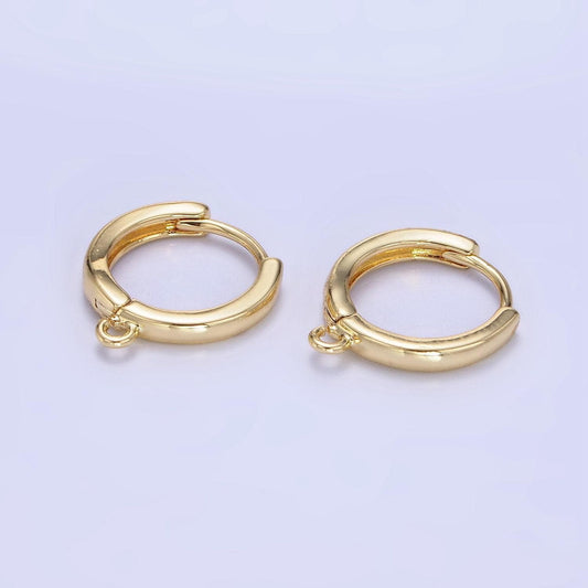 Dainty 14mm gold filled huggie w/ open link lever back hoop earring making nickel & lead free for earring charm making findings z-770