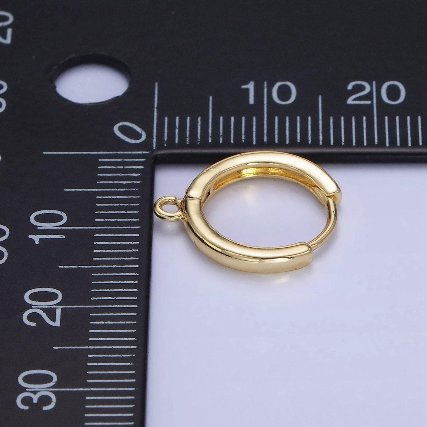Dainty 14mm gold filled huggie w/ open link lever back hoop earring making nickel & lead free for earring charm making findings z-770