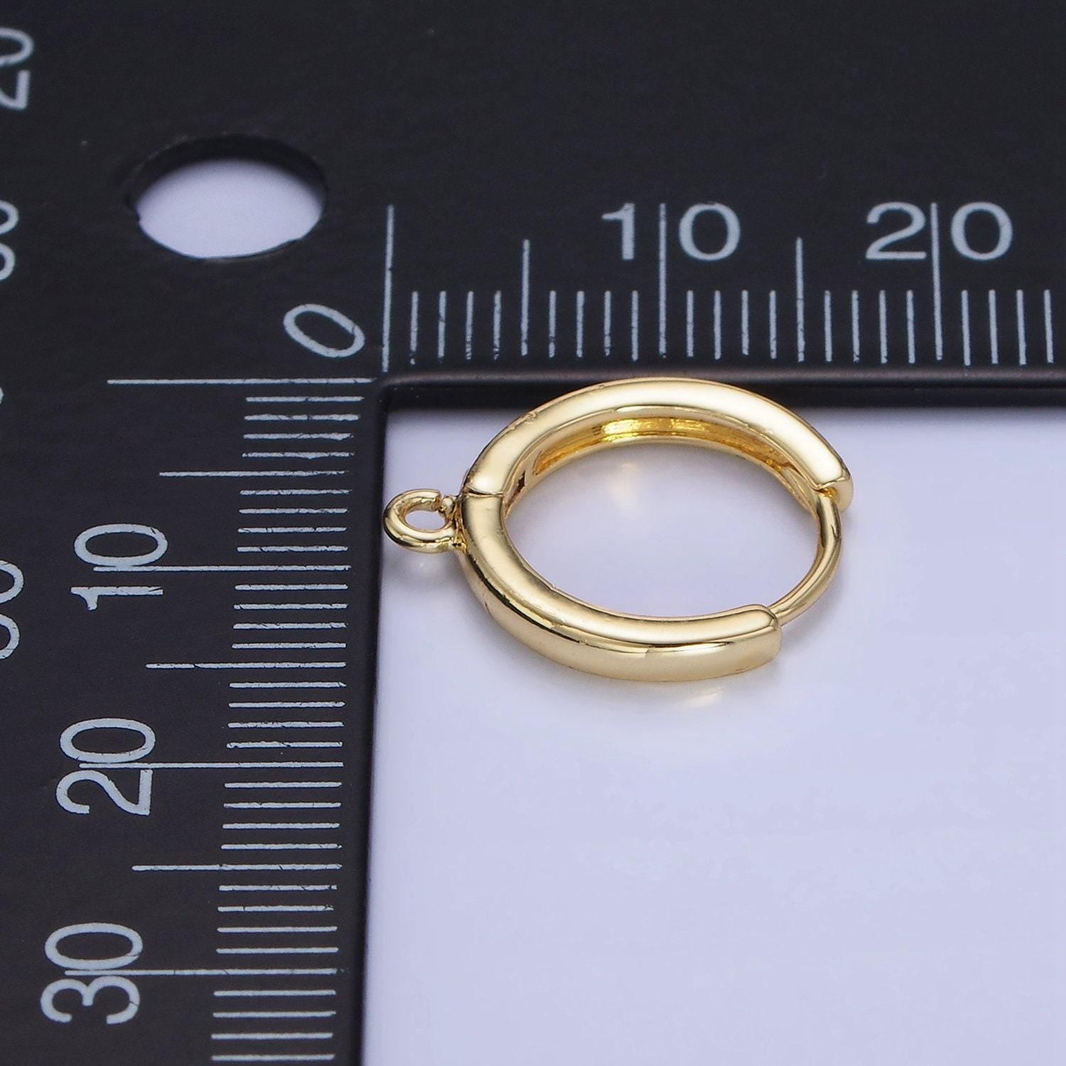 Dainty 14mm gold filled huggie w/ open link lever back hoop earring making nickel & lead free for earring charm making findings z-770