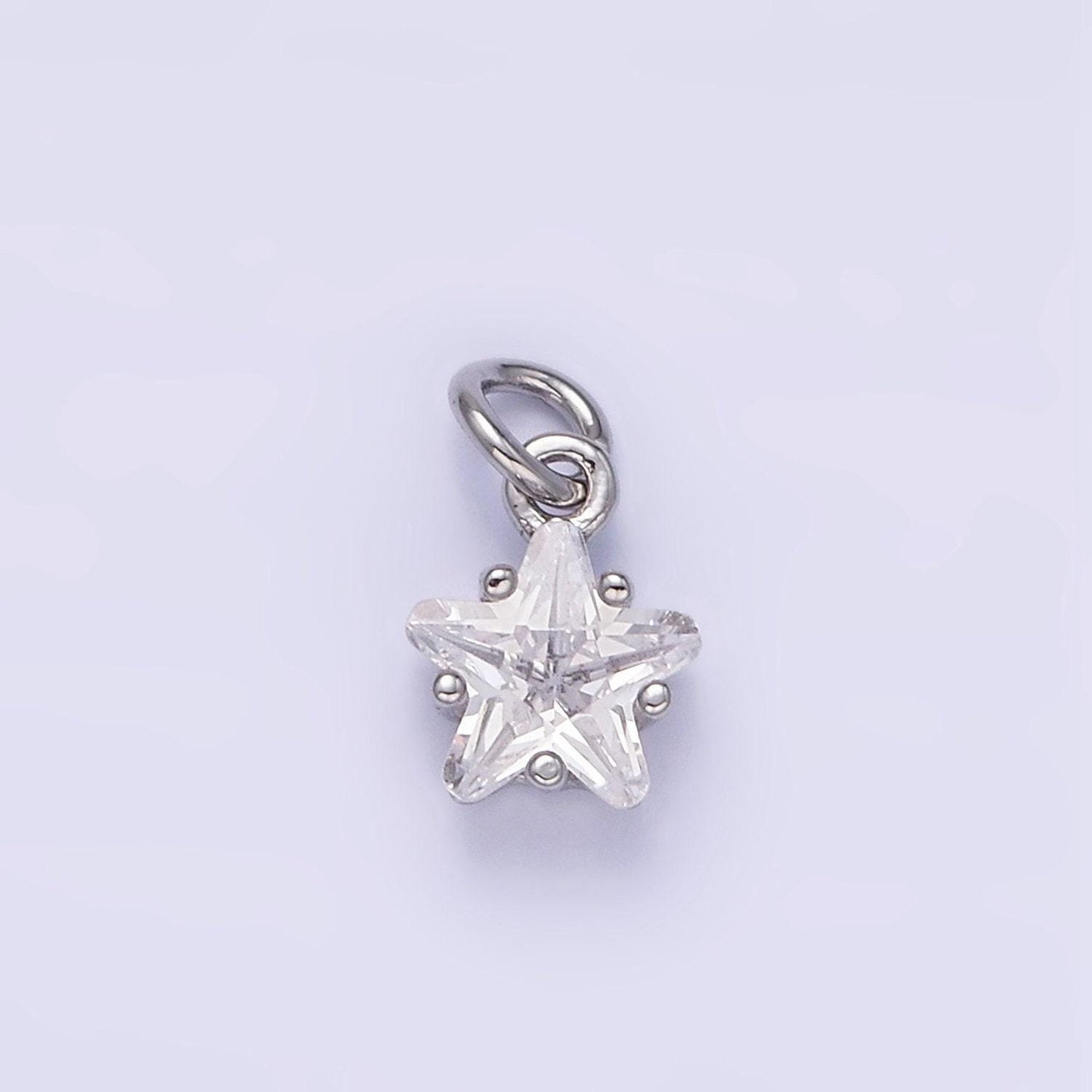 Mini star charm gold cz star charm, clear cubic silver star charms cz celestial jewelry star charm dainty small chandelier charm ag848