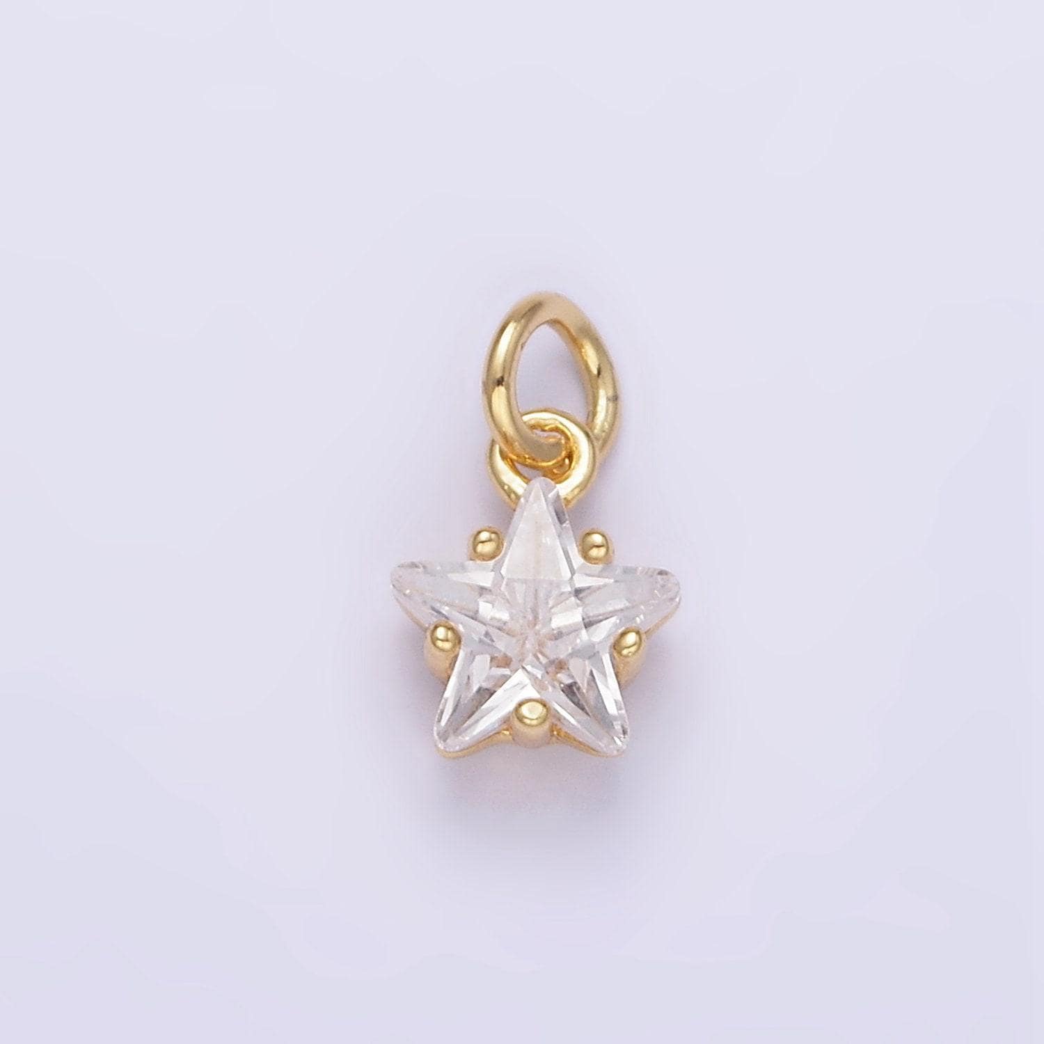 Mini star charm gold cz star charm, clear cubic silver star charms cz celestial jewelry star charm dainty small chandelier charm ag848