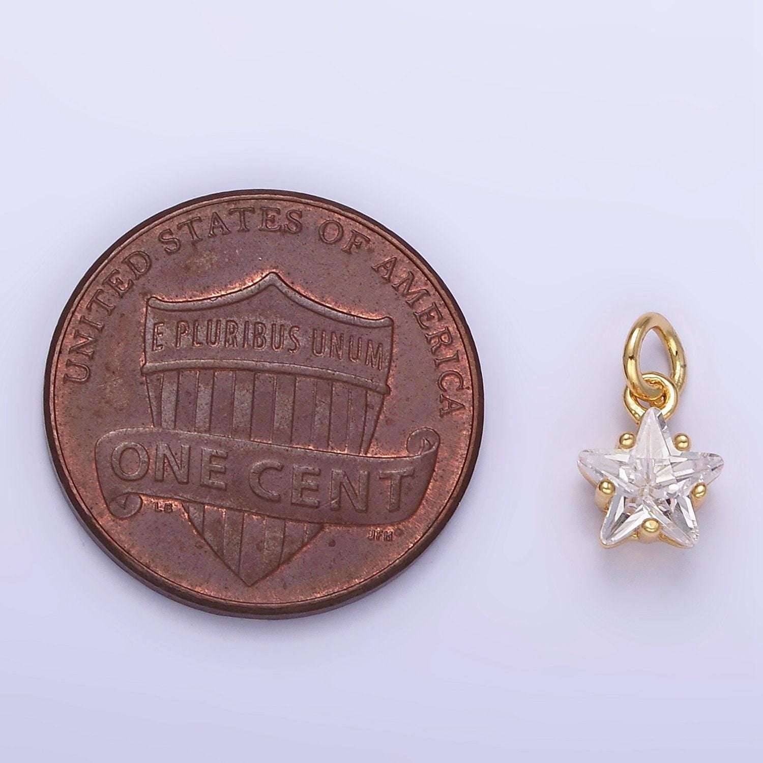 Mini star charm gold cz star charm, clear cubic silver star charms cz celestial jewelry star charm dainty small chandelier charm ag848