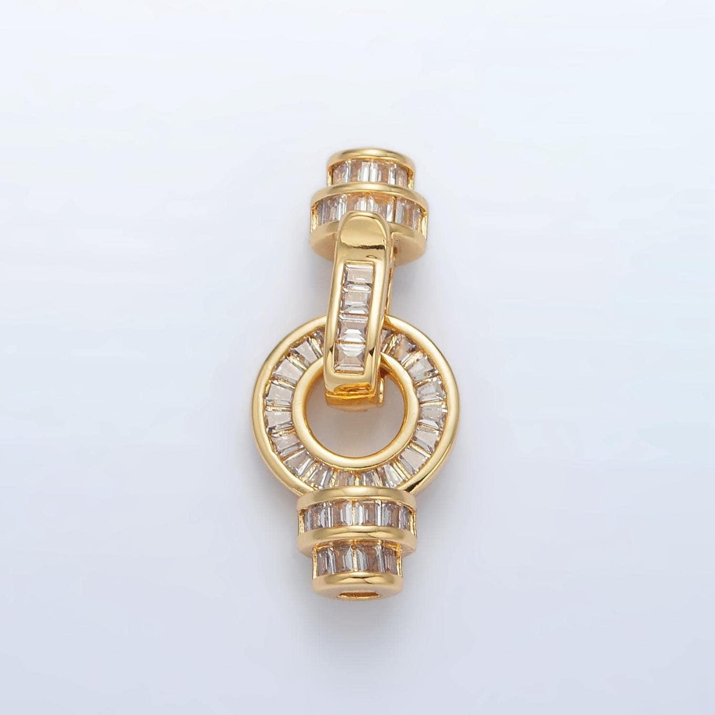 Cubic gold filled twist cord end caps, leather cord end cap w/ push gate clasp for jewelry making supplies, cord cap for bracelet necklace
