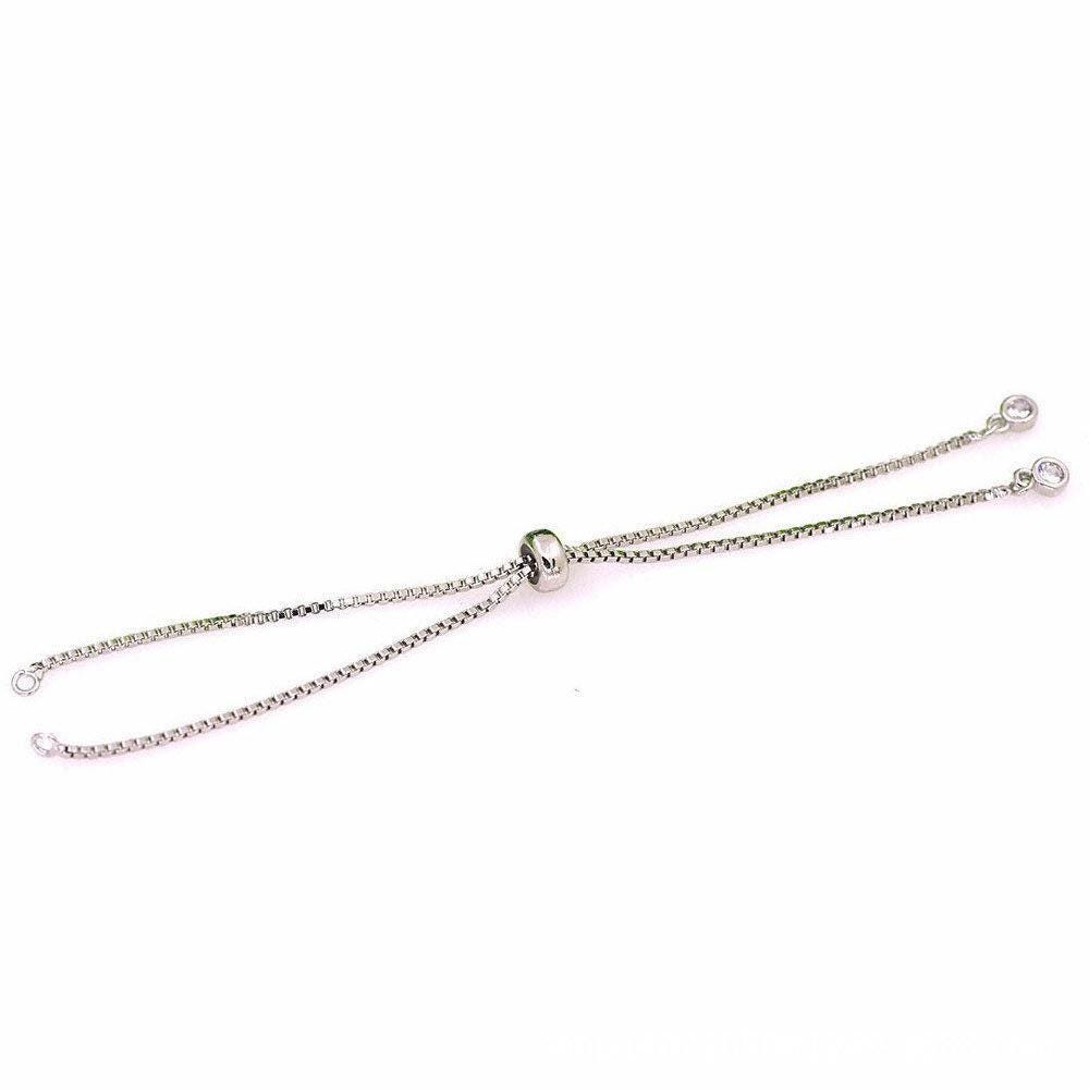 Adjustable gold filled bracelet half semi finished with rubber stopper bolo bracelets tennis bracelet box chain wholesale 1pc / 10pcs, k-504