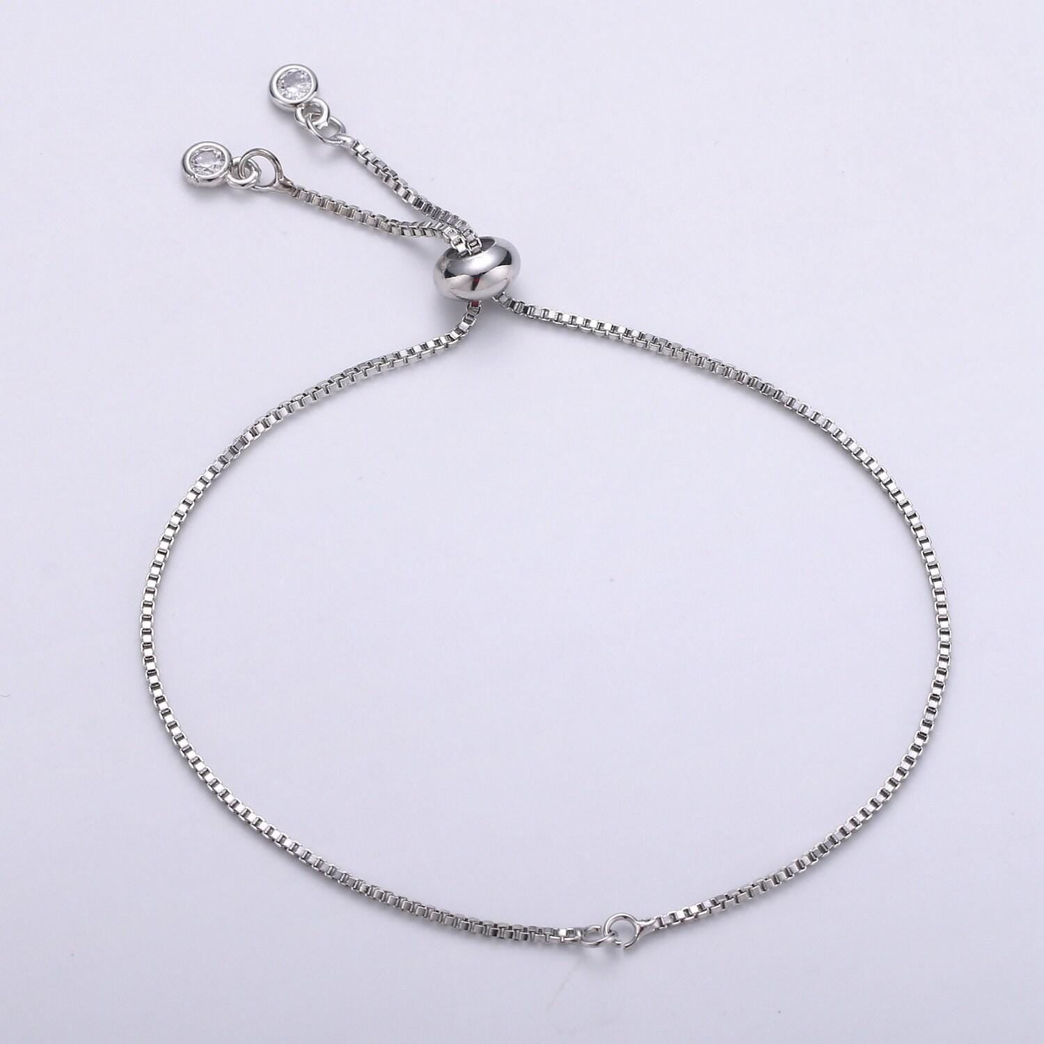 1pc.adjustble bracelet jumpring charm ready 24k gold box rolo cable, gold, black, silver, rosegold bracelet-supp 1080, 1081,1082,1088