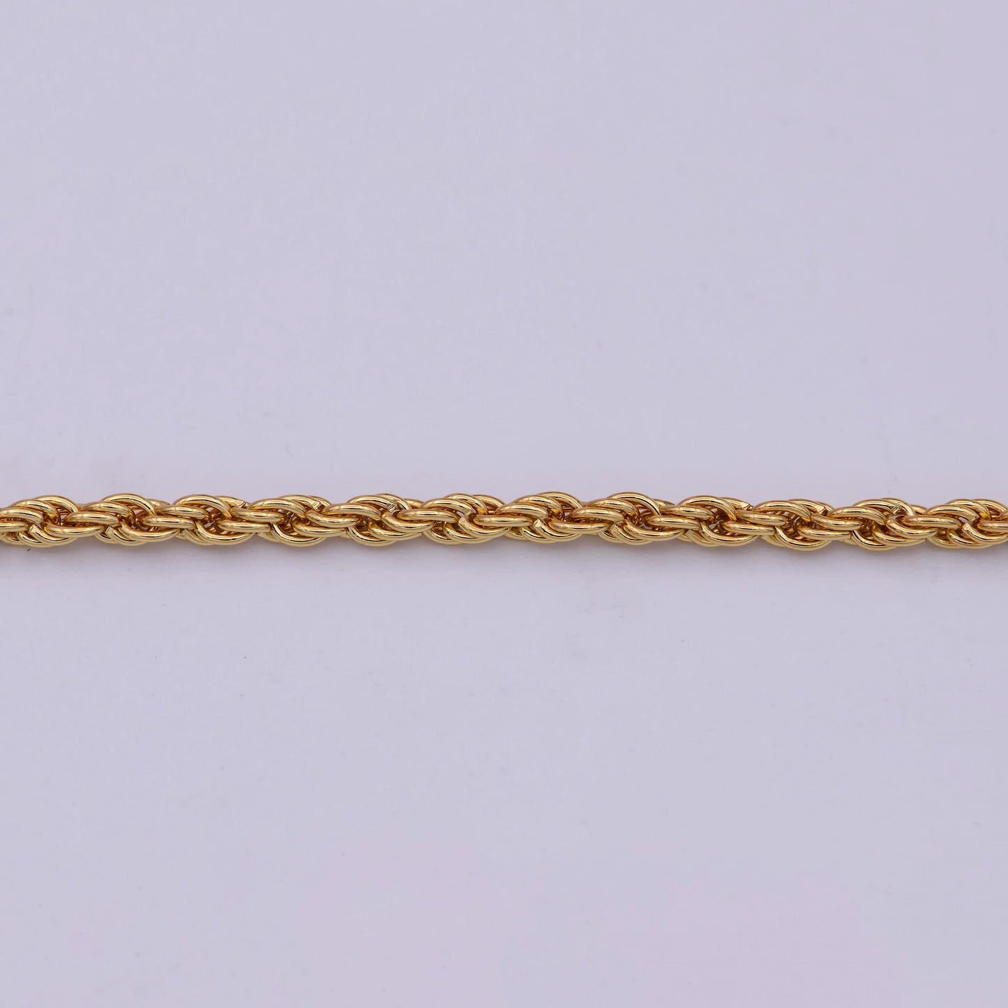 2.2mm dia. rope open link chain gold by yard, double oval link chain, fit well with 0.8 x 4mm jumpring gold rope for diy craft, roll- 566