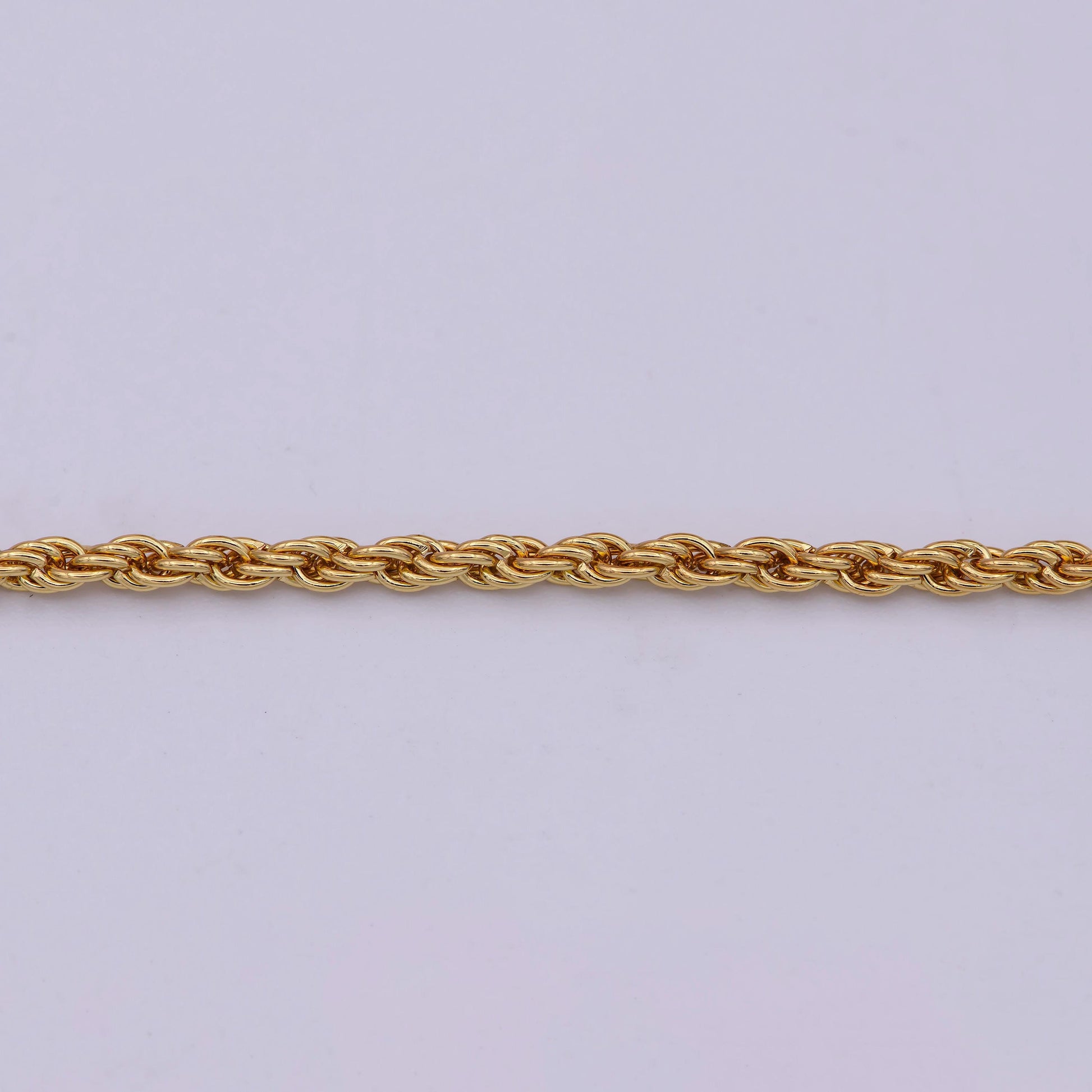 2.2mm dia. rope open link chain gold by yard, double oval link chain, fit well with 0.8 x 4mm jumpring gold rope for diy craft, roll- 566