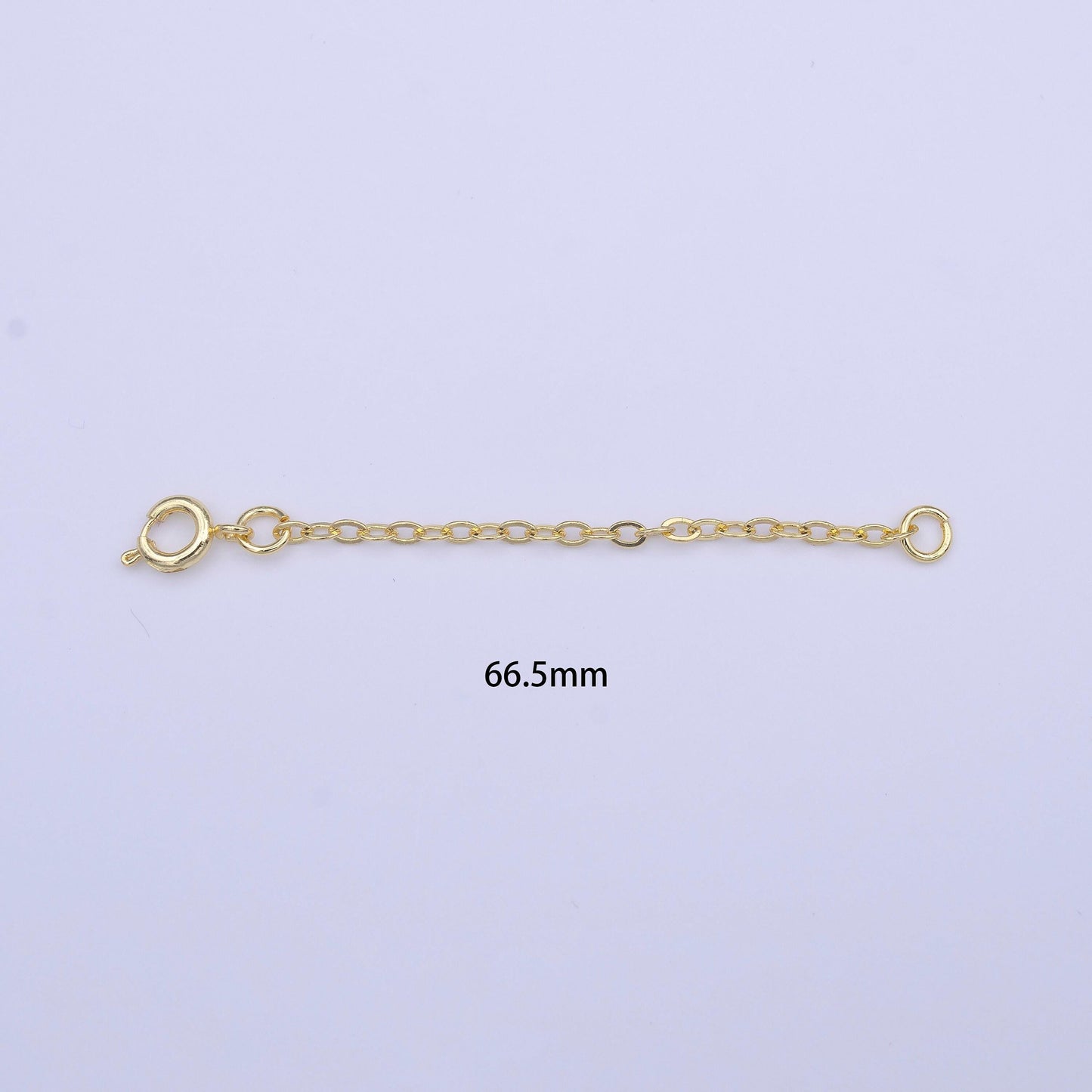 Gold chain extender for necklace bracelet supply component findings extenders with round spring clasps k-329
