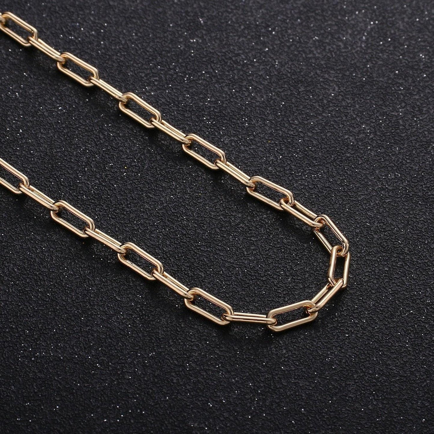 14k gold paperclip rolo cable chain by yard, slender paper clip chain, gold cable rolo chain, thicknest 0.9mm, roll-260