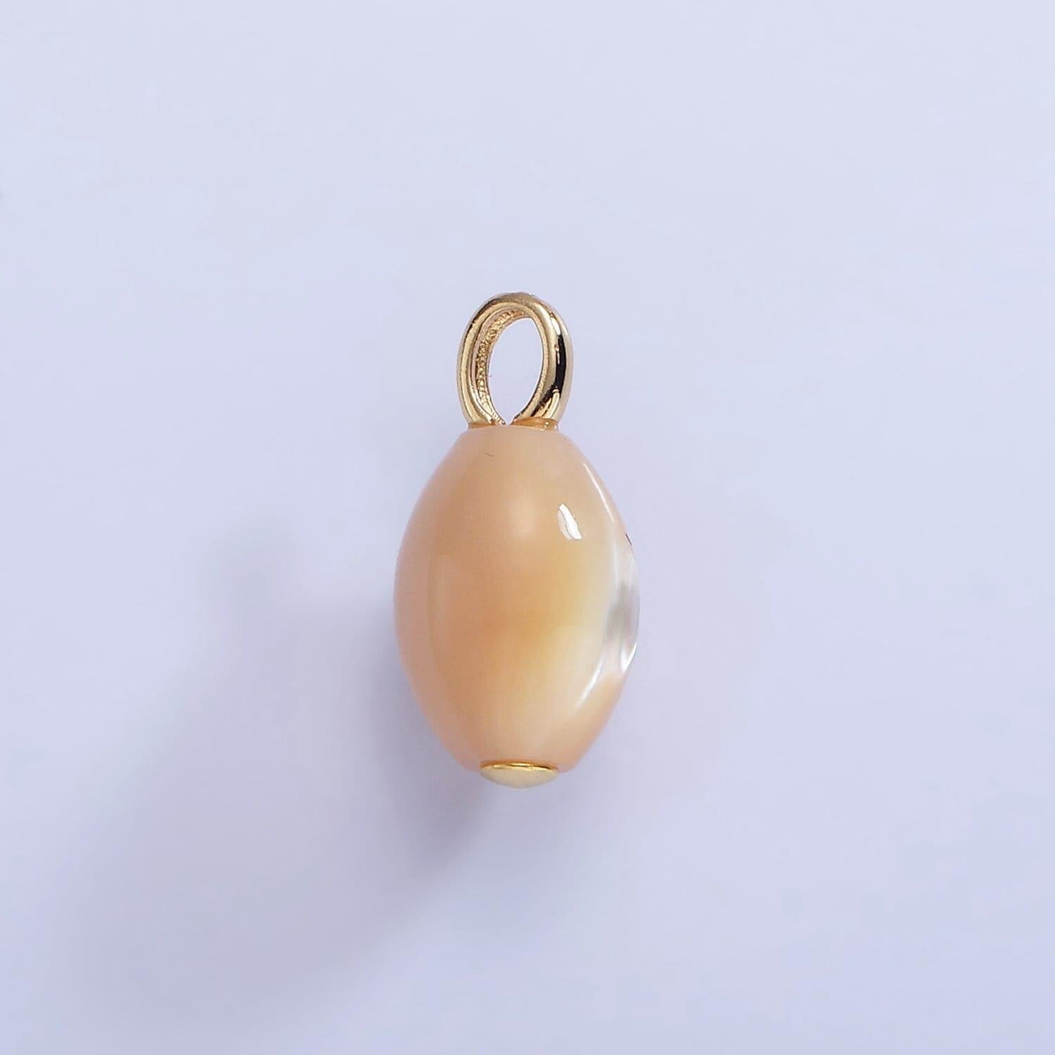 Dainty pretty mauve brown white oval pear pearl charm teardrop genuine freshwater pearlcore wedding pearls pendant p1587