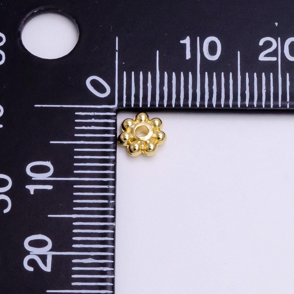 16k gold filled 6mm round beaded bubble outline spacer donut bead | z918
