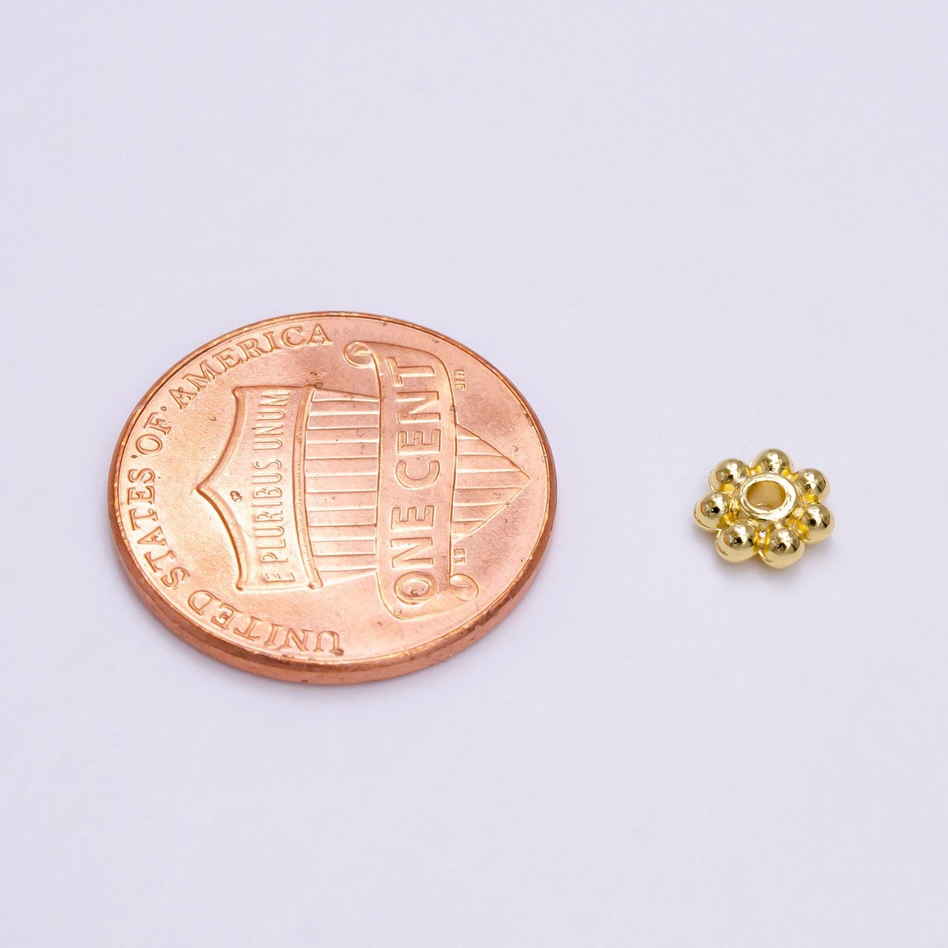 16k gold filled 6mm round beaded bubble outline spacer donut bead | z918