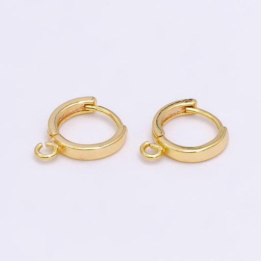 1pair 14 mm dainty gold filled huggie w/open link lever back hoop earring making, nickel & lead free for earring charm making finding z-387