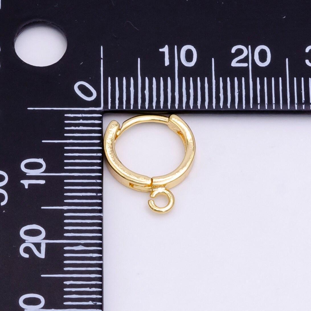 1pair 14 mm dainty gold filled huggie w/open link lever back hoop earring making, nickel & lead free for earring charm making finding z-387