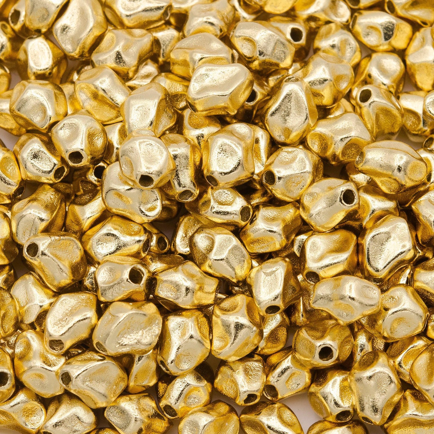 1x mini 16k gold filled abstract hammered geometric bead | b-820