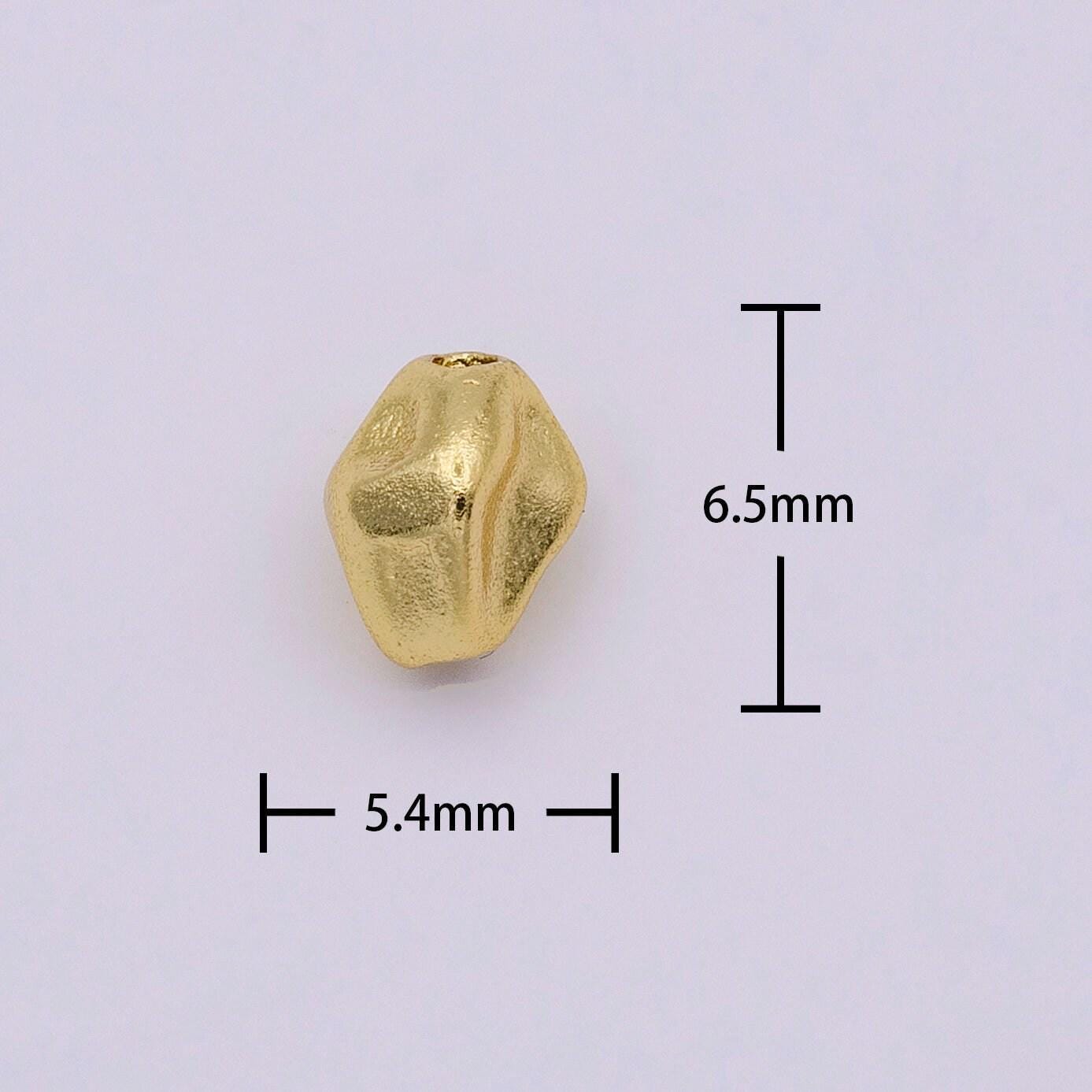 1x mini 16k gold filled abstract hammered geometric bead | b-820