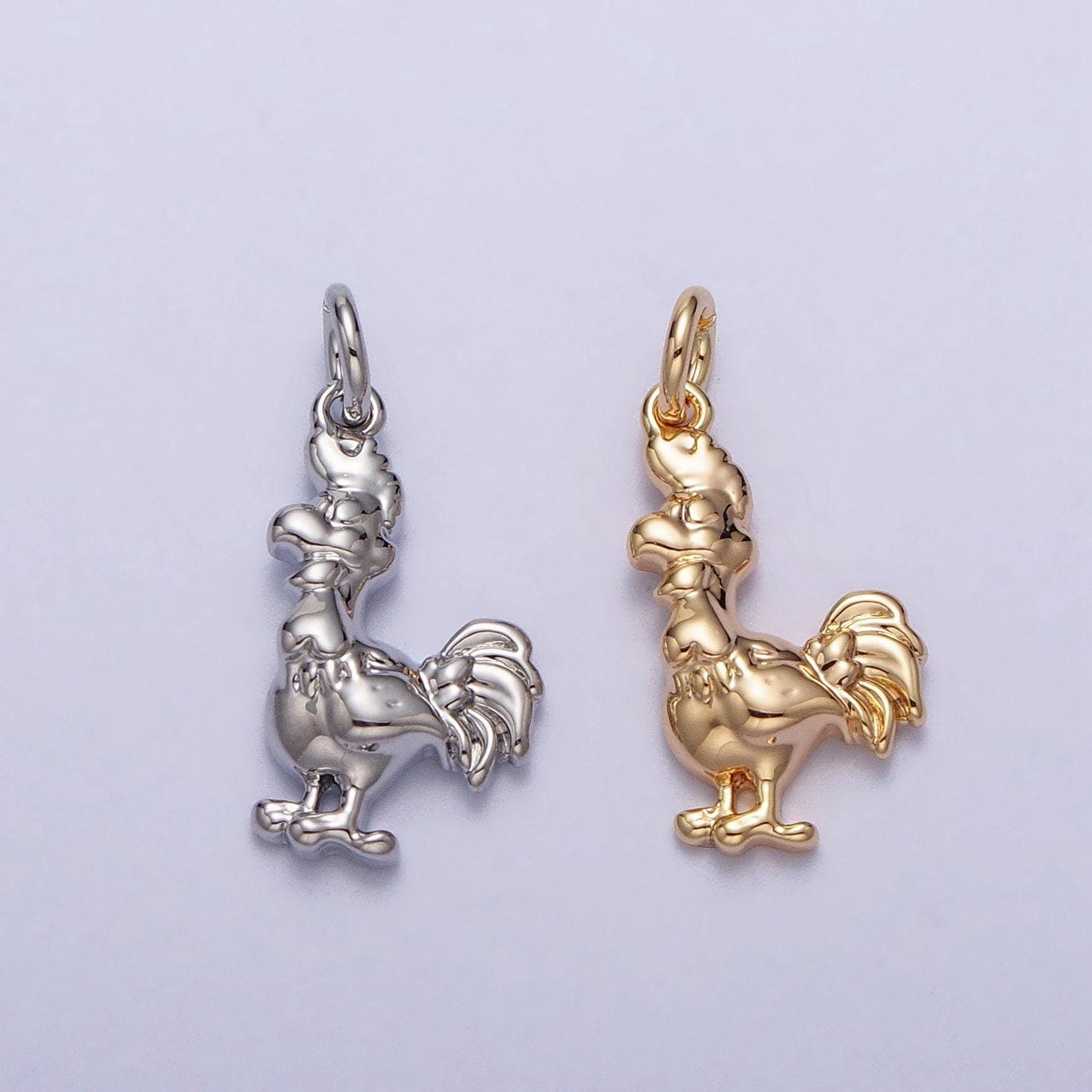 16.7x7.8mm tiny chicken charm pendant rooster charm necklace bracelet earring charms, animal lover kids jewelry gold silver color ac235