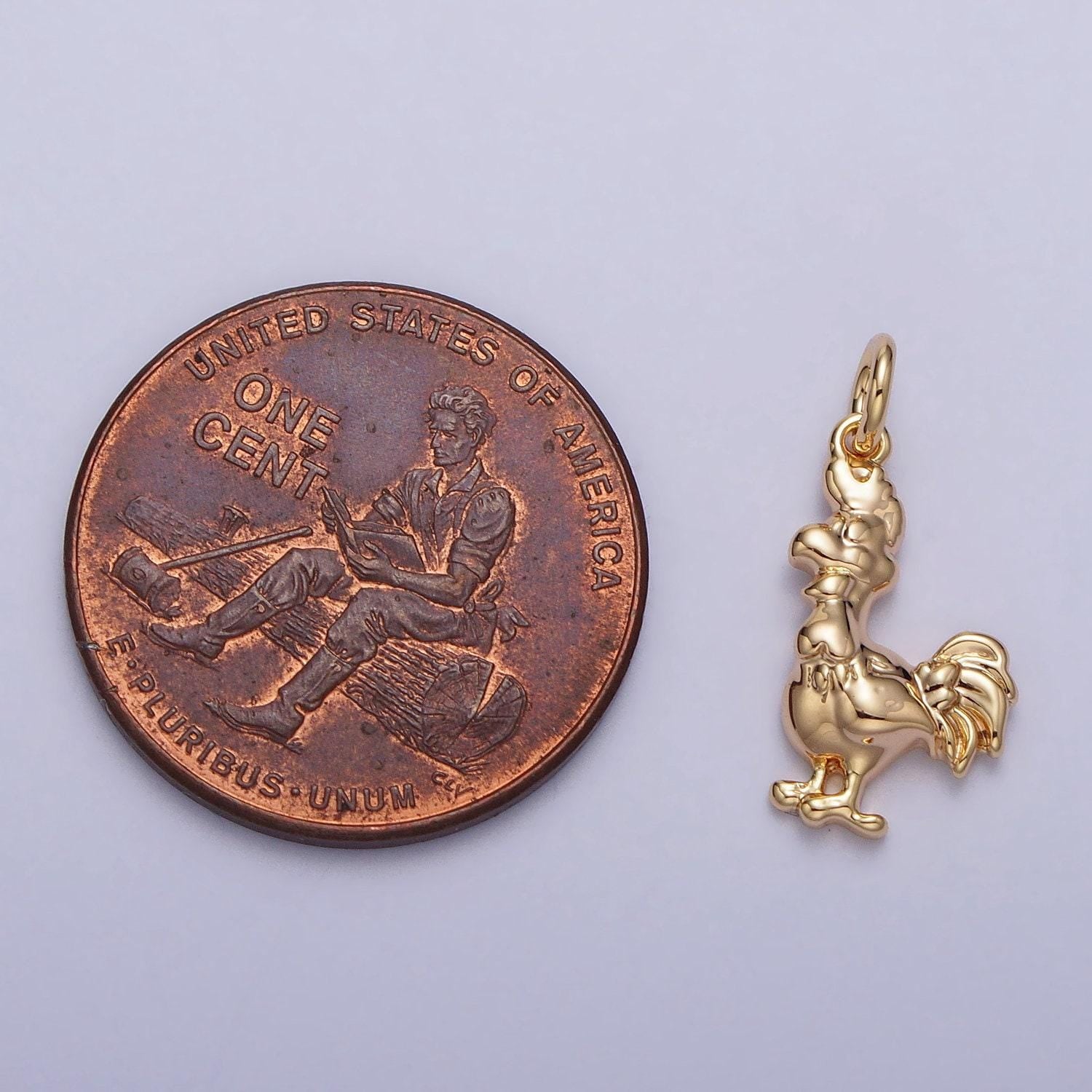 16.7x7.8mm tiny chicken charm pendant rooster charm necklace bracelet earring charms, animal lover kids jewelry gold silver color ac235