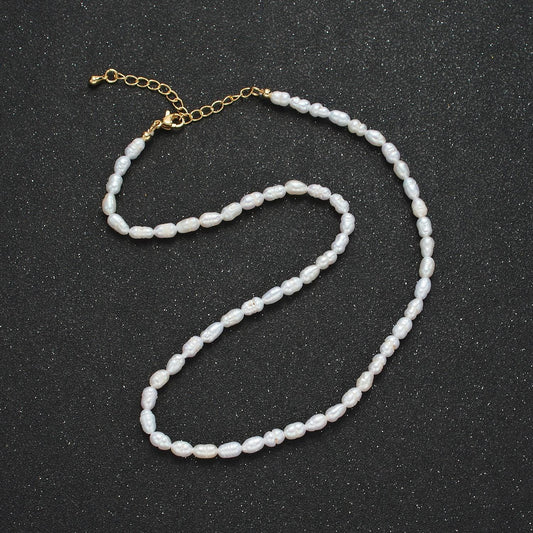 Dainty freshwater seed necklace, layering necklace, pearl necklace, beaded necklace, dainty necklace wedding jewelry christmas gift, wa2628