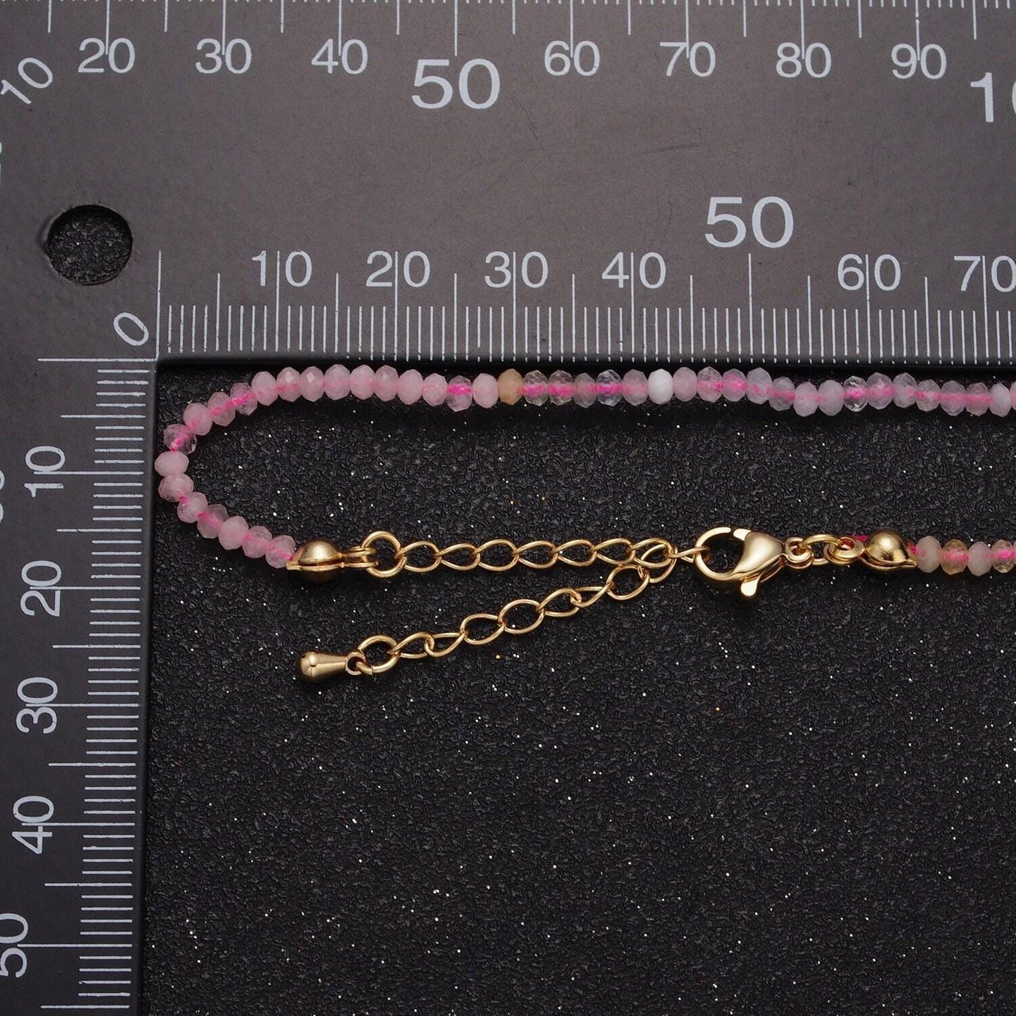 Handmade gold beaded necklace, 24k gold filled 16.0" + 2.0" extender beaded morganite ready to wear necklace | wa-1160