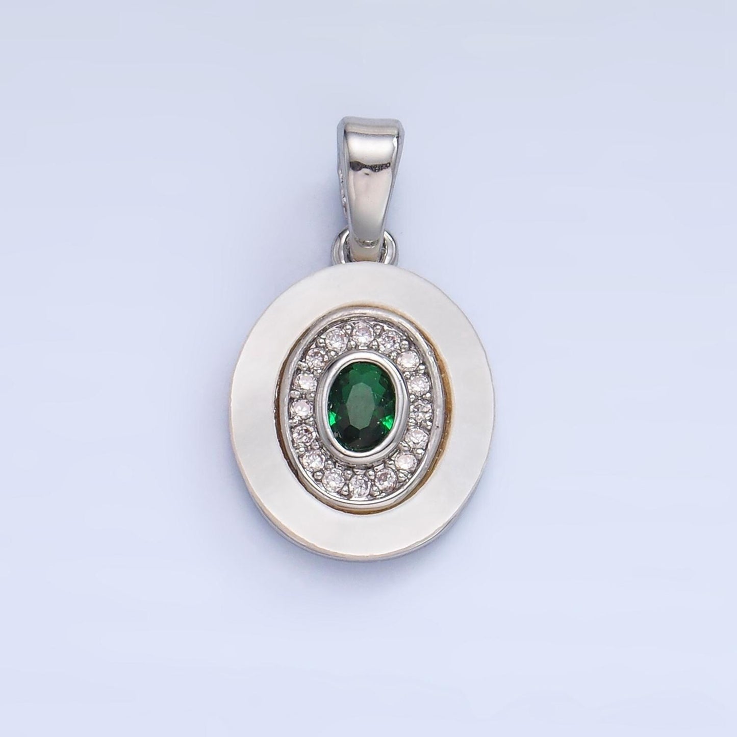 Colorful cz evil eye freshwater pearl gold bezel charm evil eye oval shaped gold filled pendant | f769