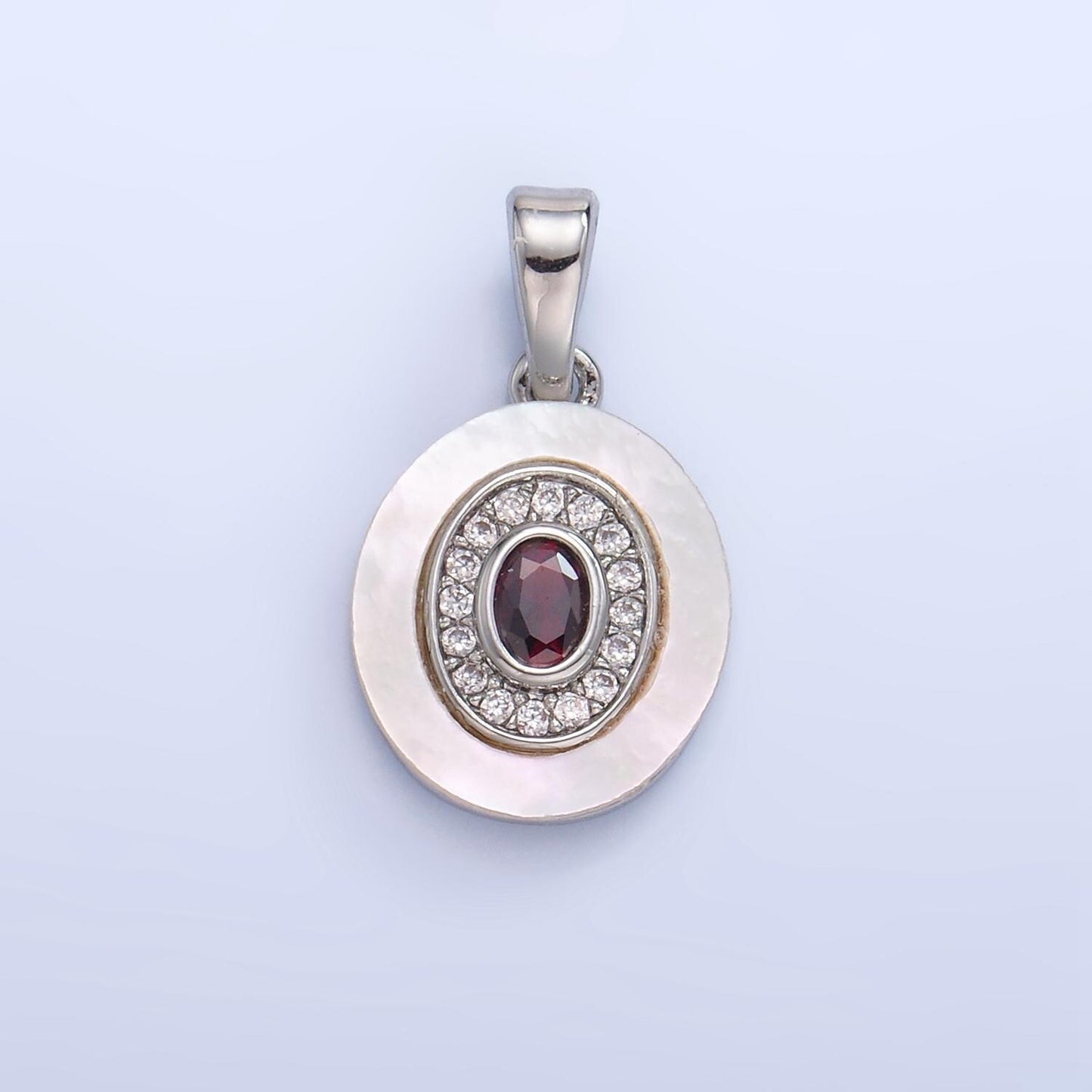 Colorful cz evil eye freshwater pearl gold bezel charm evil eye oval shaped gold filled pendant | f769