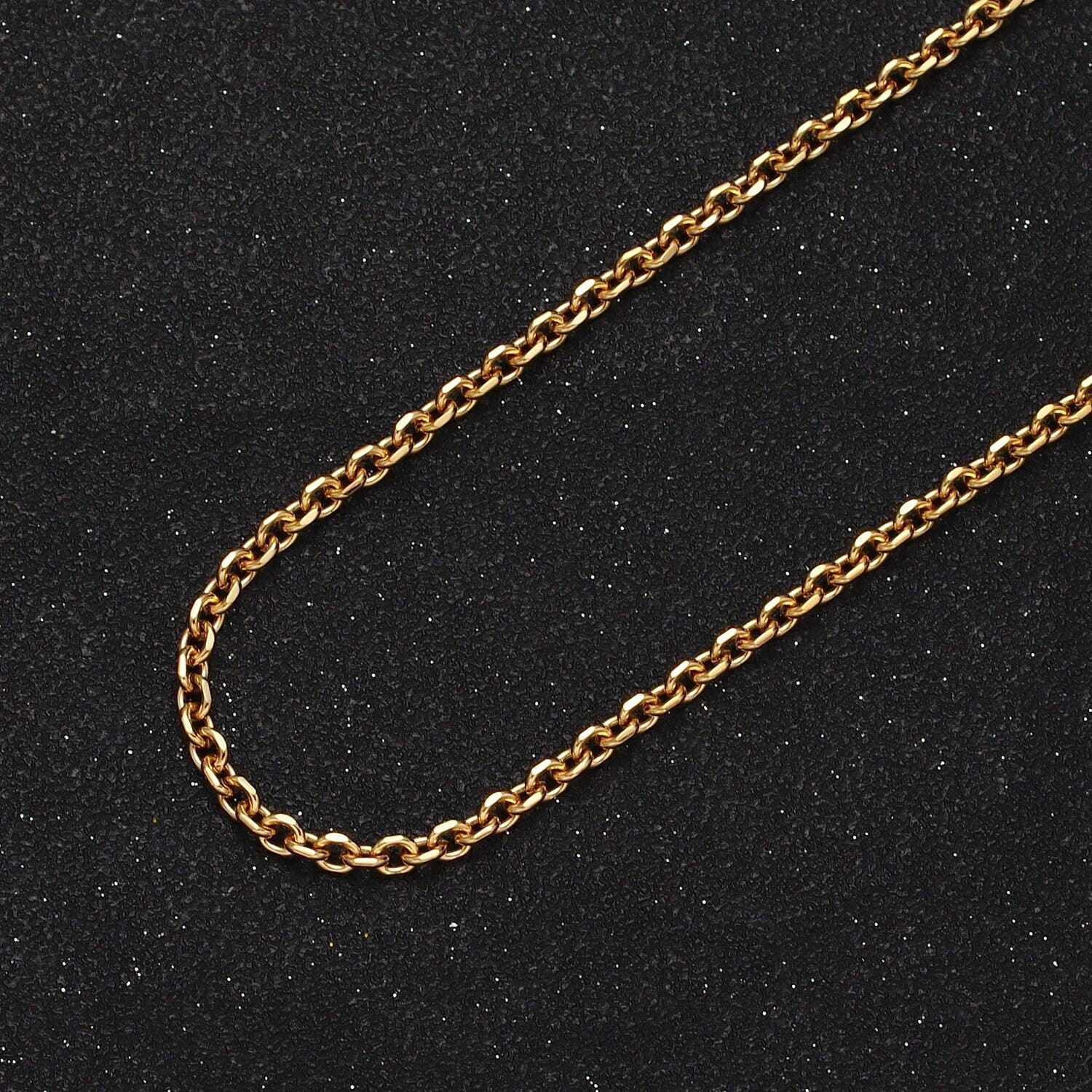 24k gold filled unfinished chain by yard cable circle chain, oval link necklace chain, wholesale bulk chain jewelry making 3.00mm roll-889