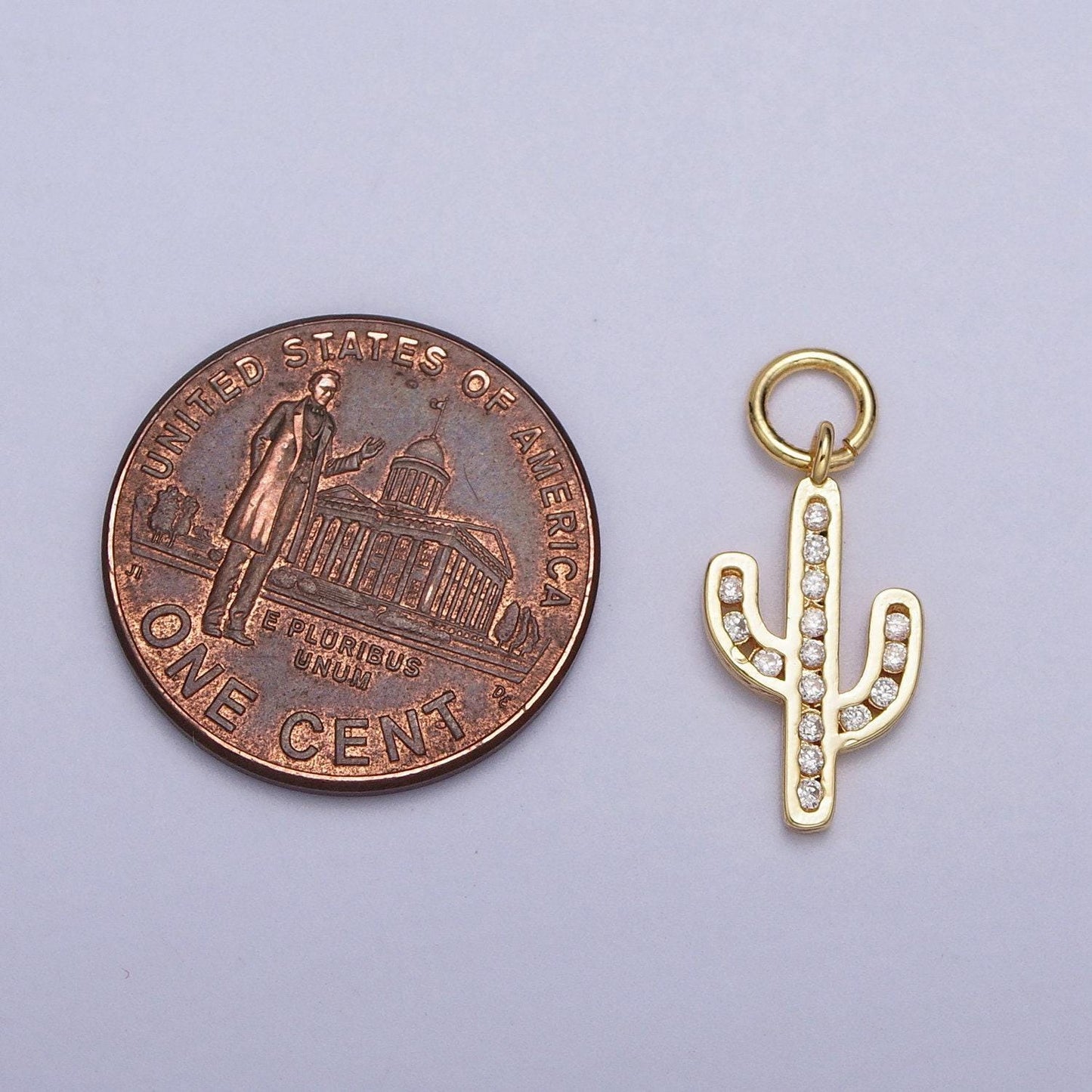 Dainty gold cactus pendant | gold cactus charm | gold cactus necklace bracelet earring charm for diy jewelry supply wholesale jewelry ac014