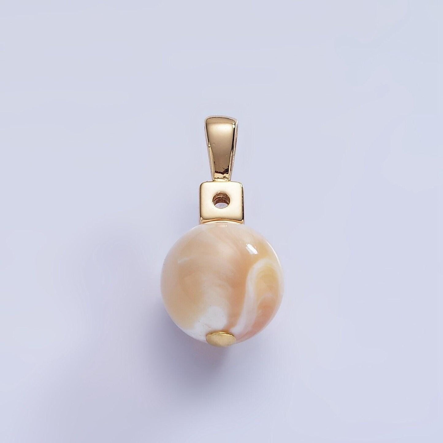 Natural golden brown mother of pearl shell round beads 10mm charm high quality iridescent pearl gemstone pendant for jewelry making p1572