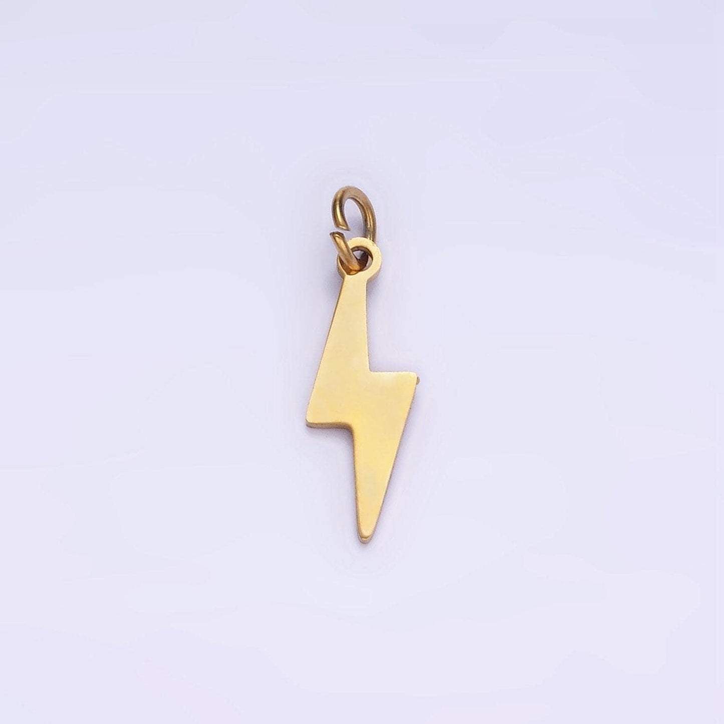 Stainless steel 15mm lightning bolt thunder minimalist charm | p-984