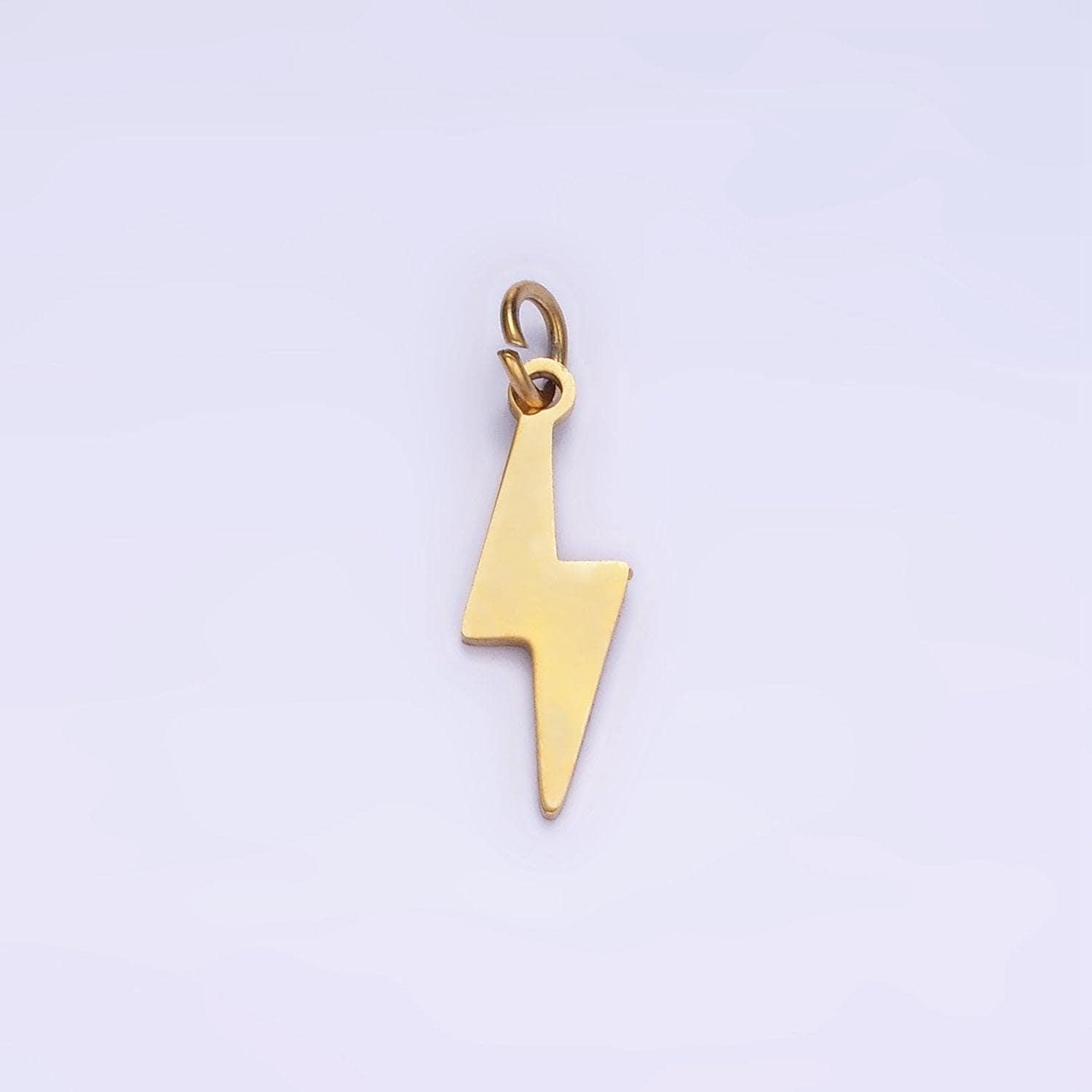 Stainless steel 15mm lightning bolt thunder minimalist charm | p-984