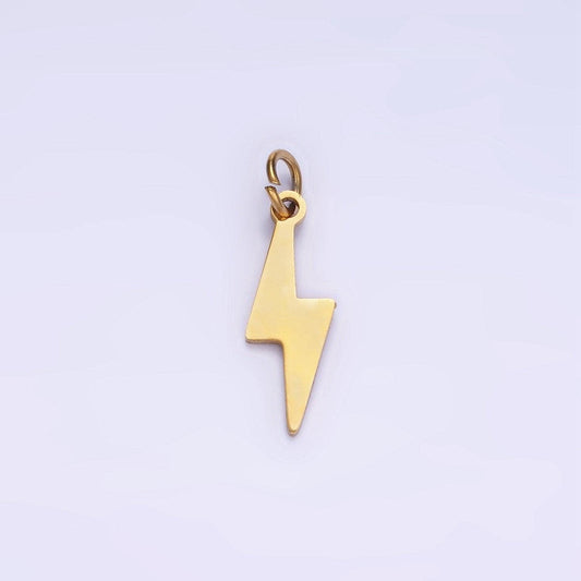 Stainless steel 15mm lightning bolt thunder minimalist charm | p-984