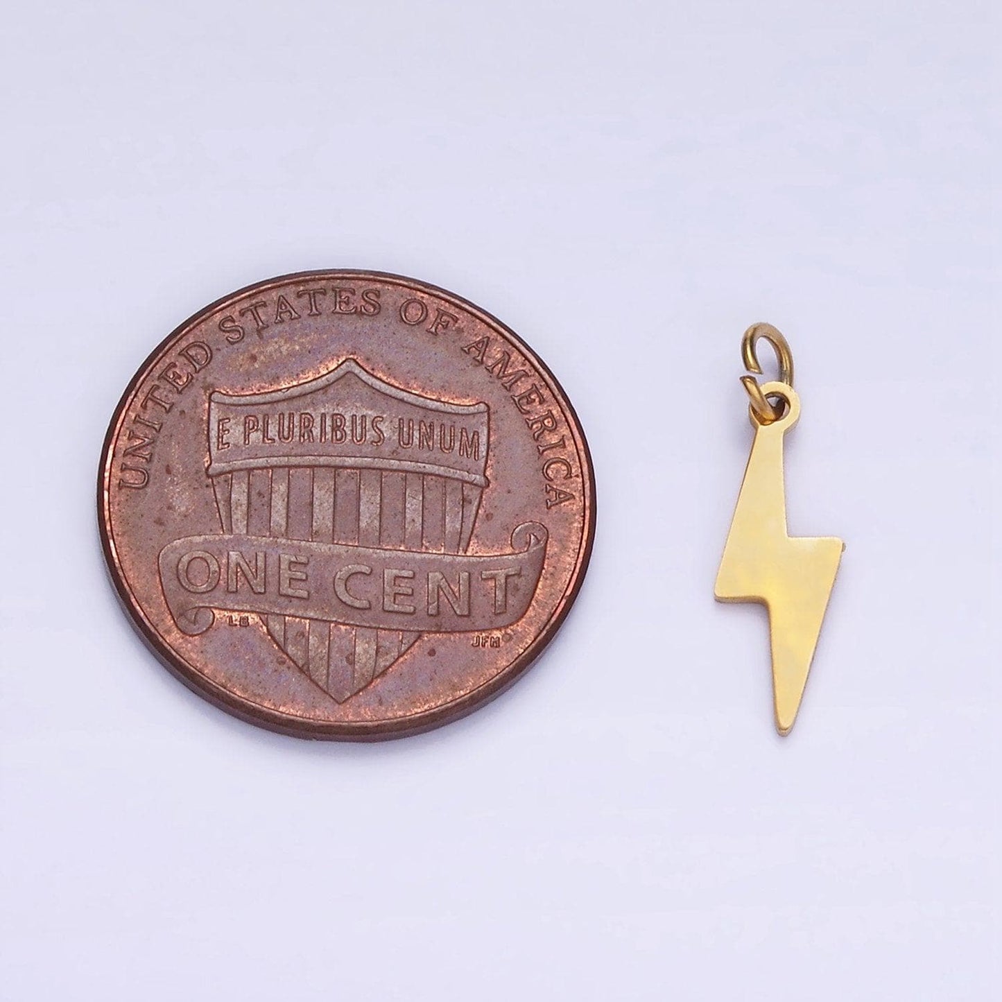 Stainless steel 15mm lightning bolt thunder minimalist charm | p-984