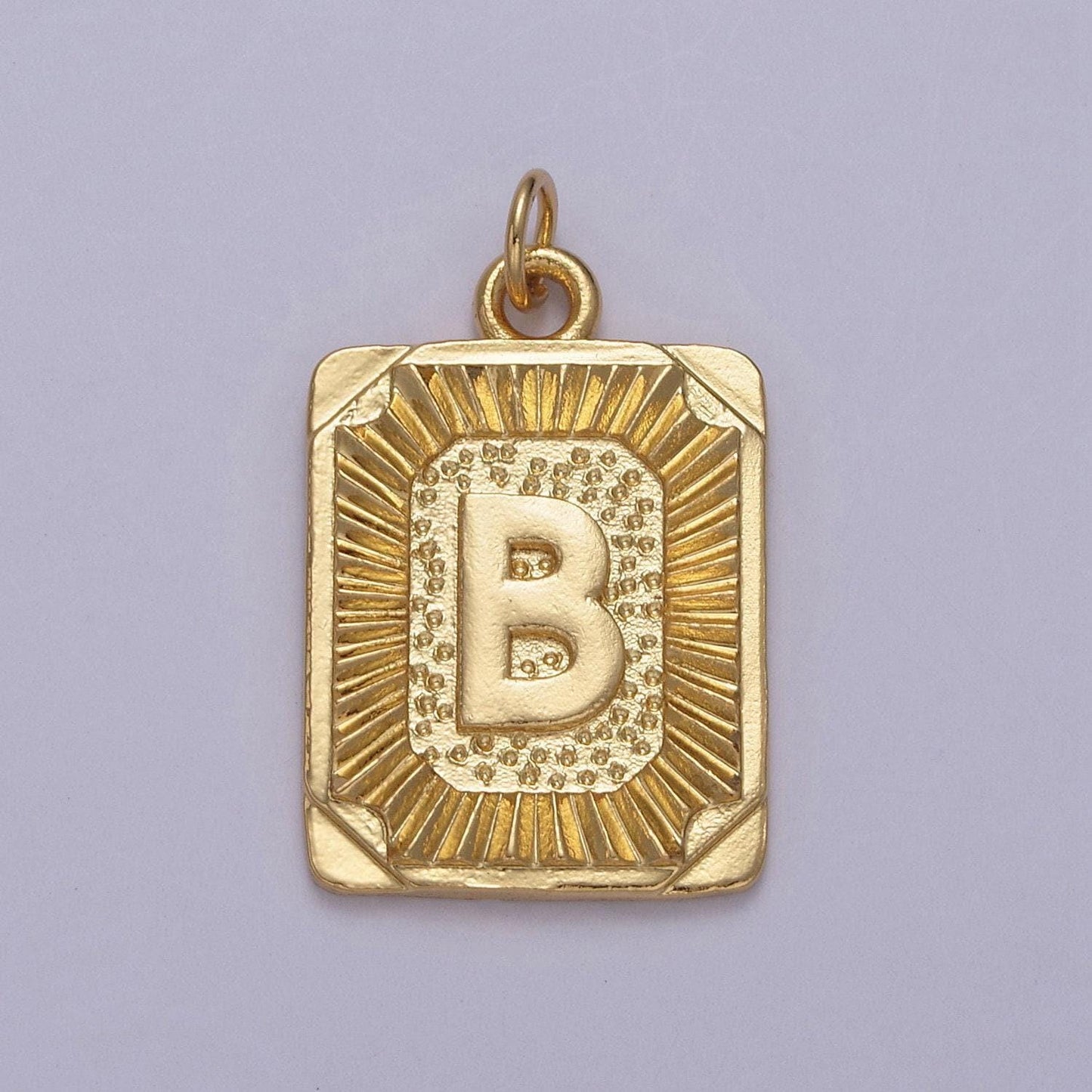 24k gold filled initial tag letter charm a - z alphabet letter tile charm pendant for personalized necklace jewelry making