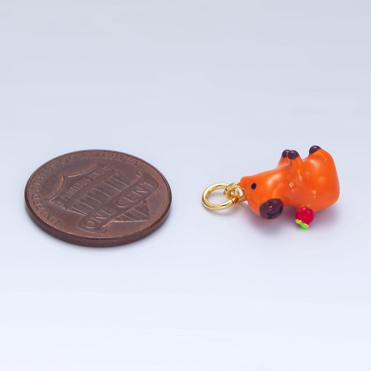 Cute capybara charms glass animal pendant diy jewelry making supply for bracelet necklace earring key chain tumbler charm x307