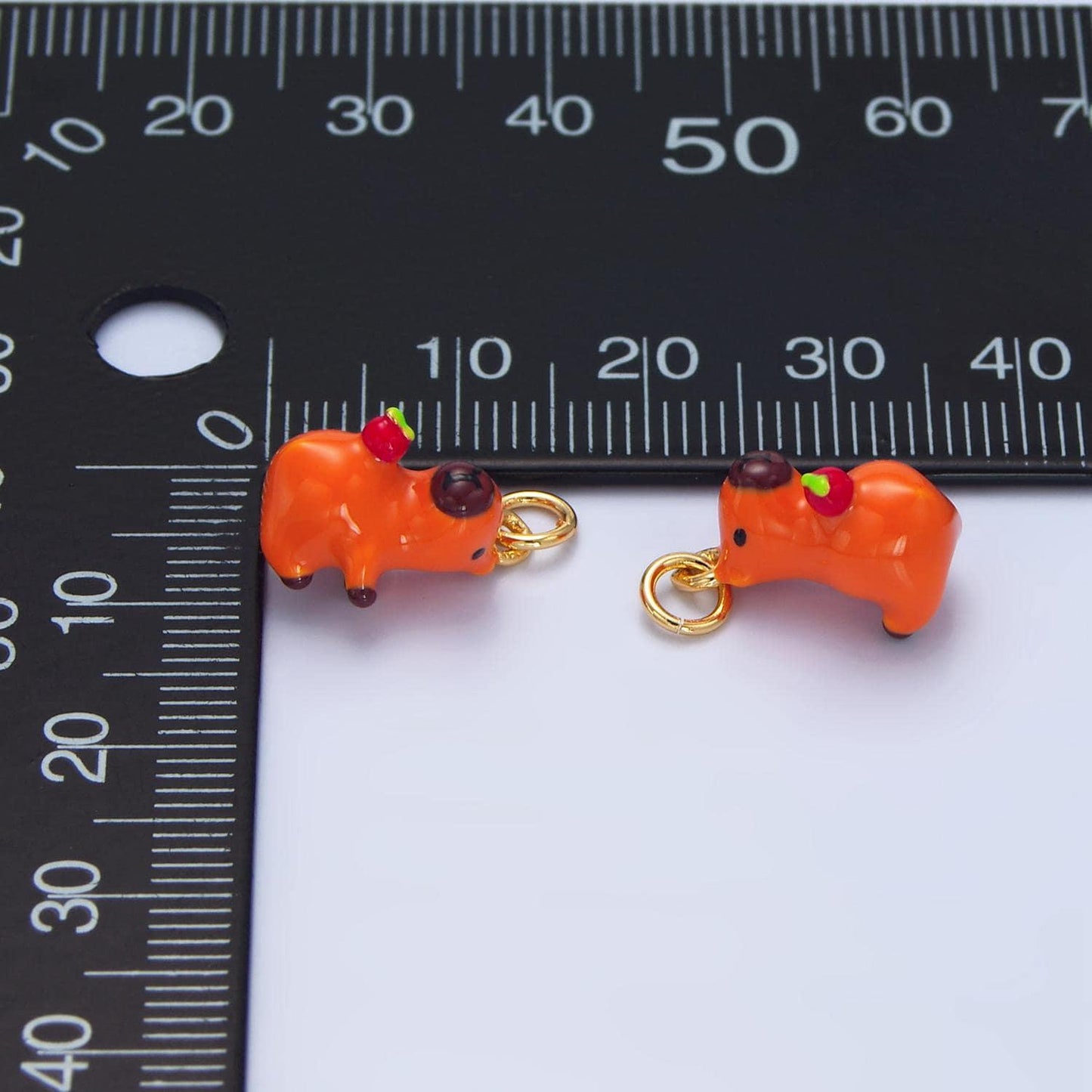 Cute capybara charms glass animal pendant diy jewelry making supply for bracelet necklace earring key chain tumbler charm x307