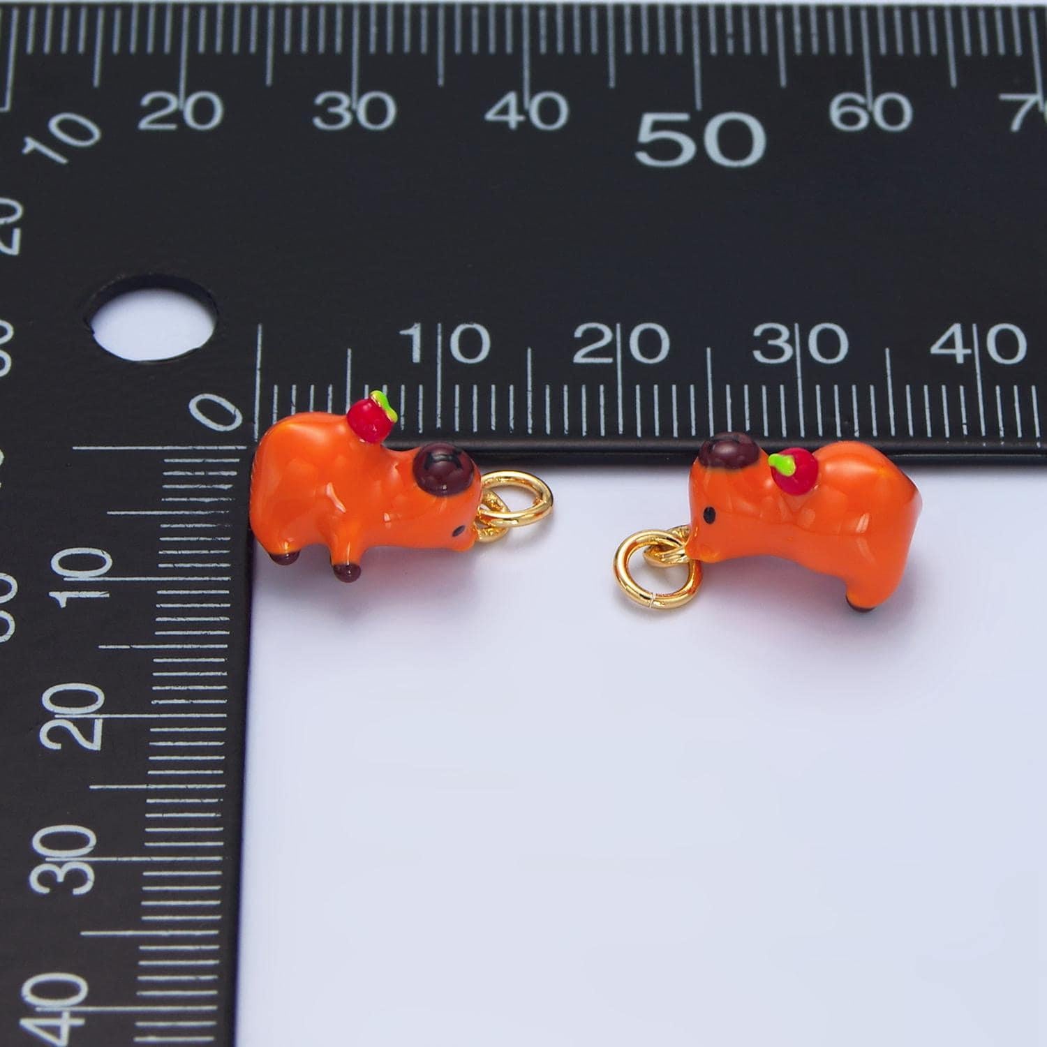 Cute capybara charms glass animal pendant diy jewelry making supply for bracelet necklace earring key chain tumbler charm x307