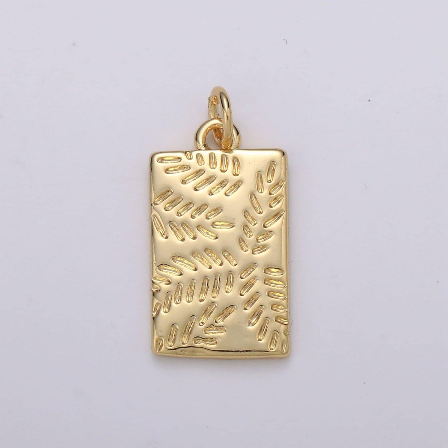 Gold olive leaf branch pendant / dainty geometric charm for necklace bracelet jewelry making, chgf- 889